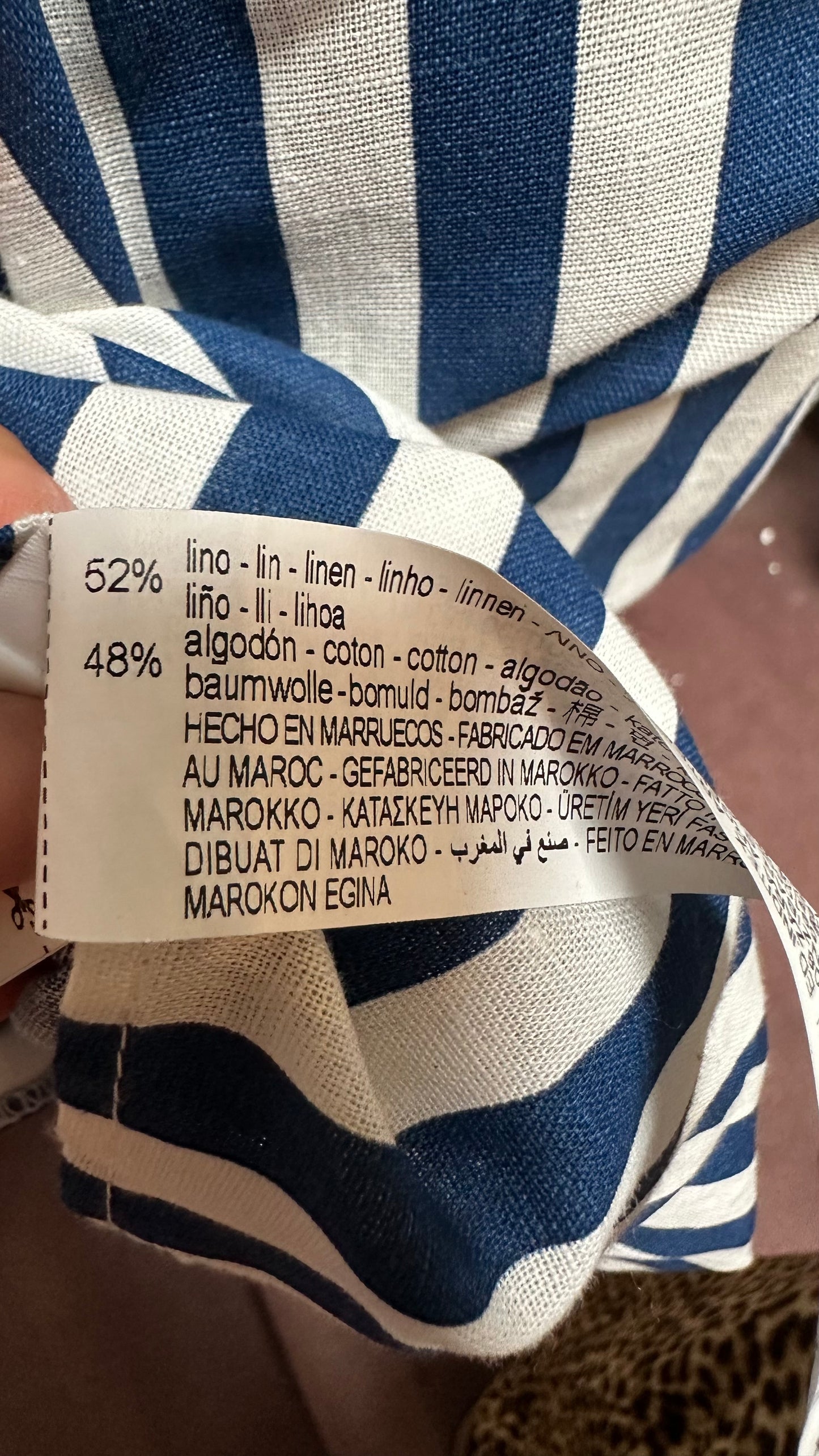 Zara Stripped Dress Linen/Cotton Blend Size S