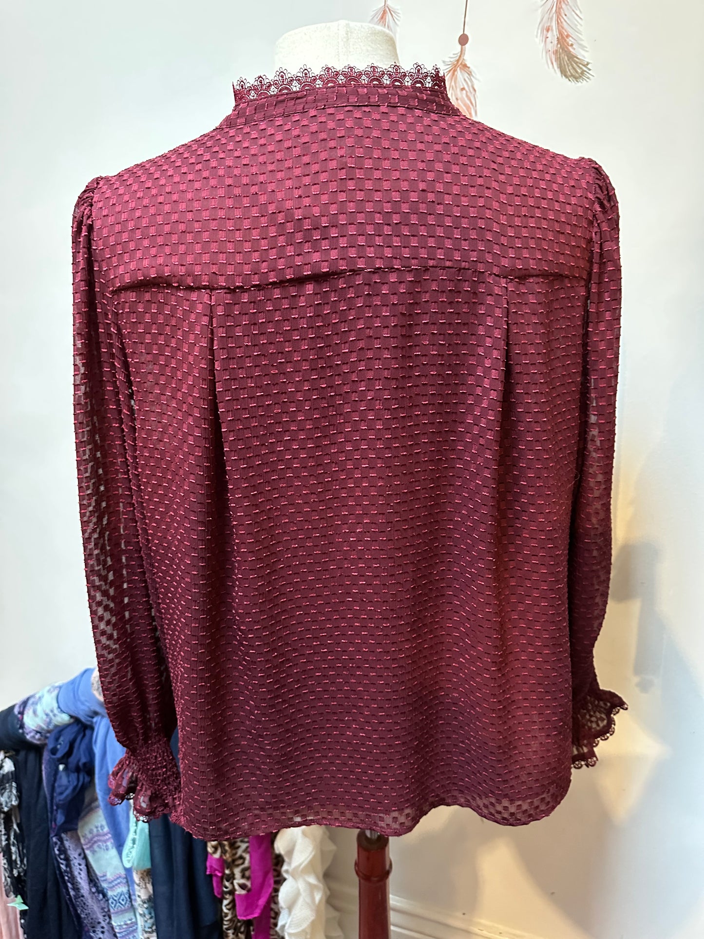 Gallery Burgundy Blouse Size 22