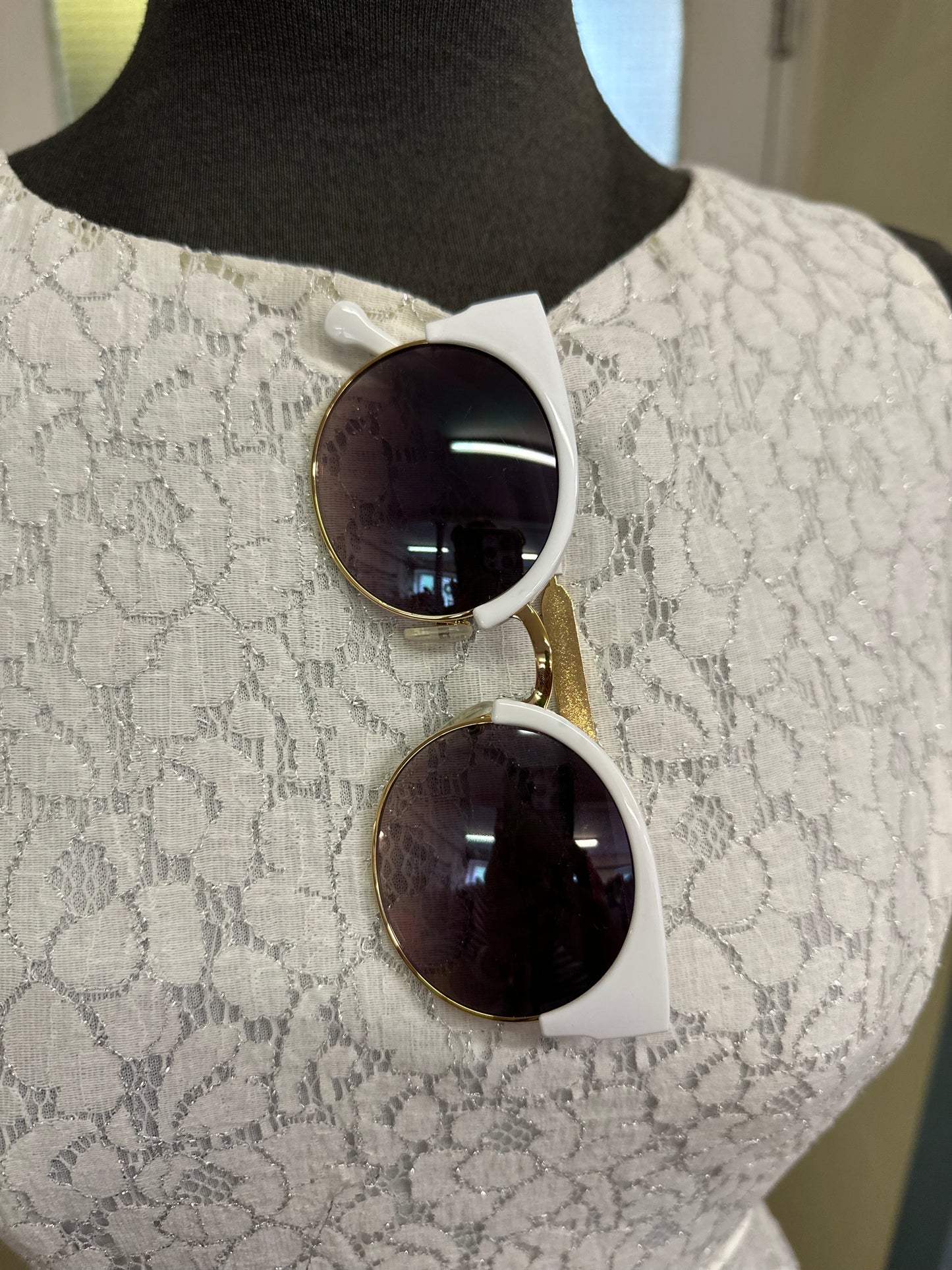 White Rim Sunglasses New