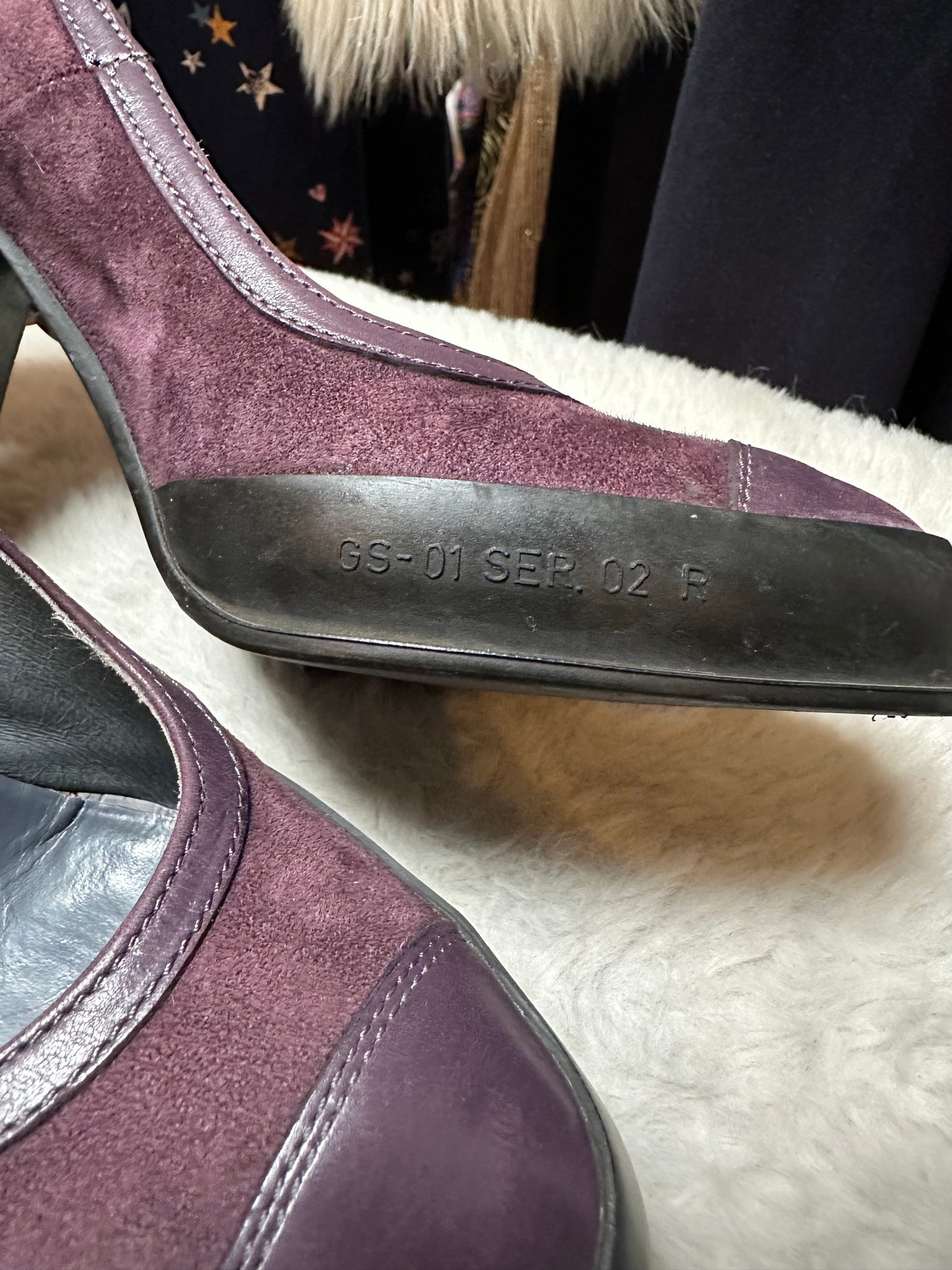 Designer GStar Suede Purple Heels Size 4