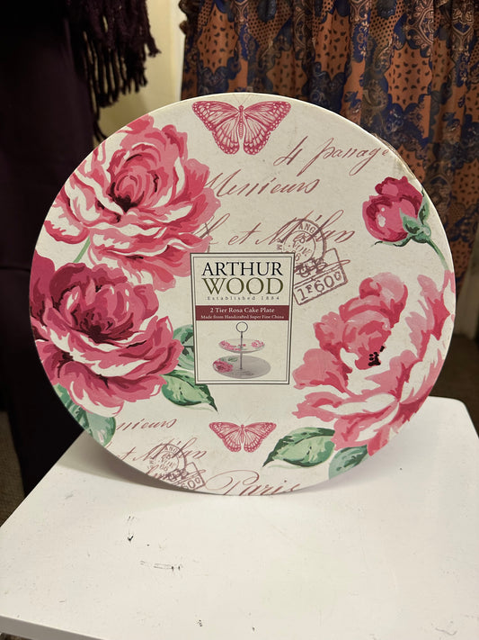 Arthur Wood 2 Tier Cupcake Plate