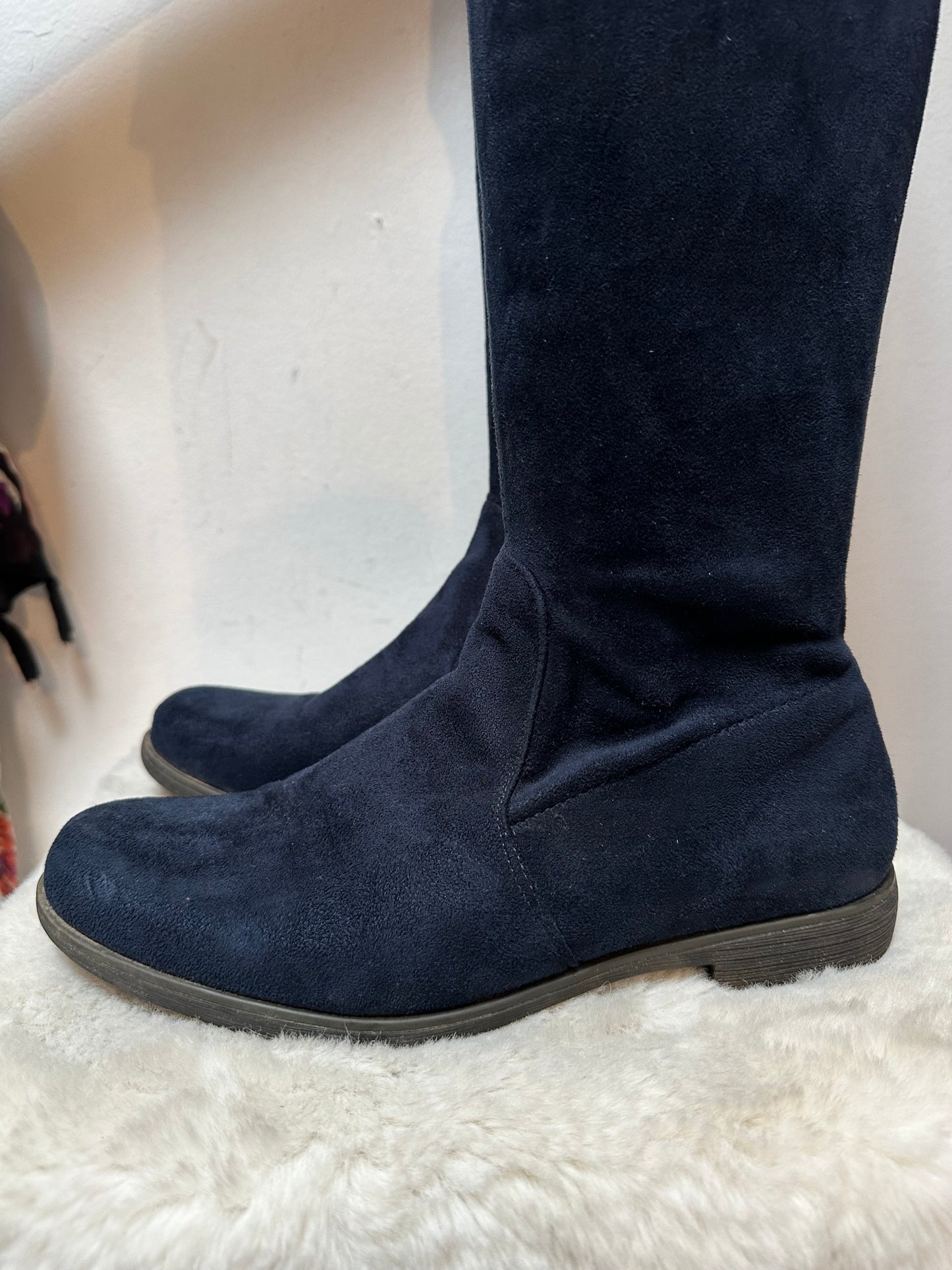 Designer Roberto Navy Knee High/Overknee Boots Size 6