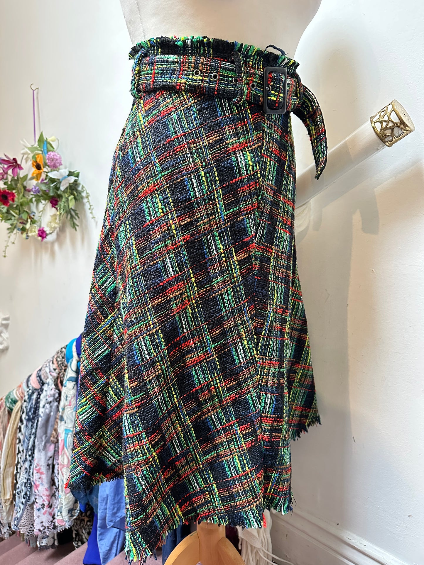 Zara Tweed-Like Fringed Skirt Size XS