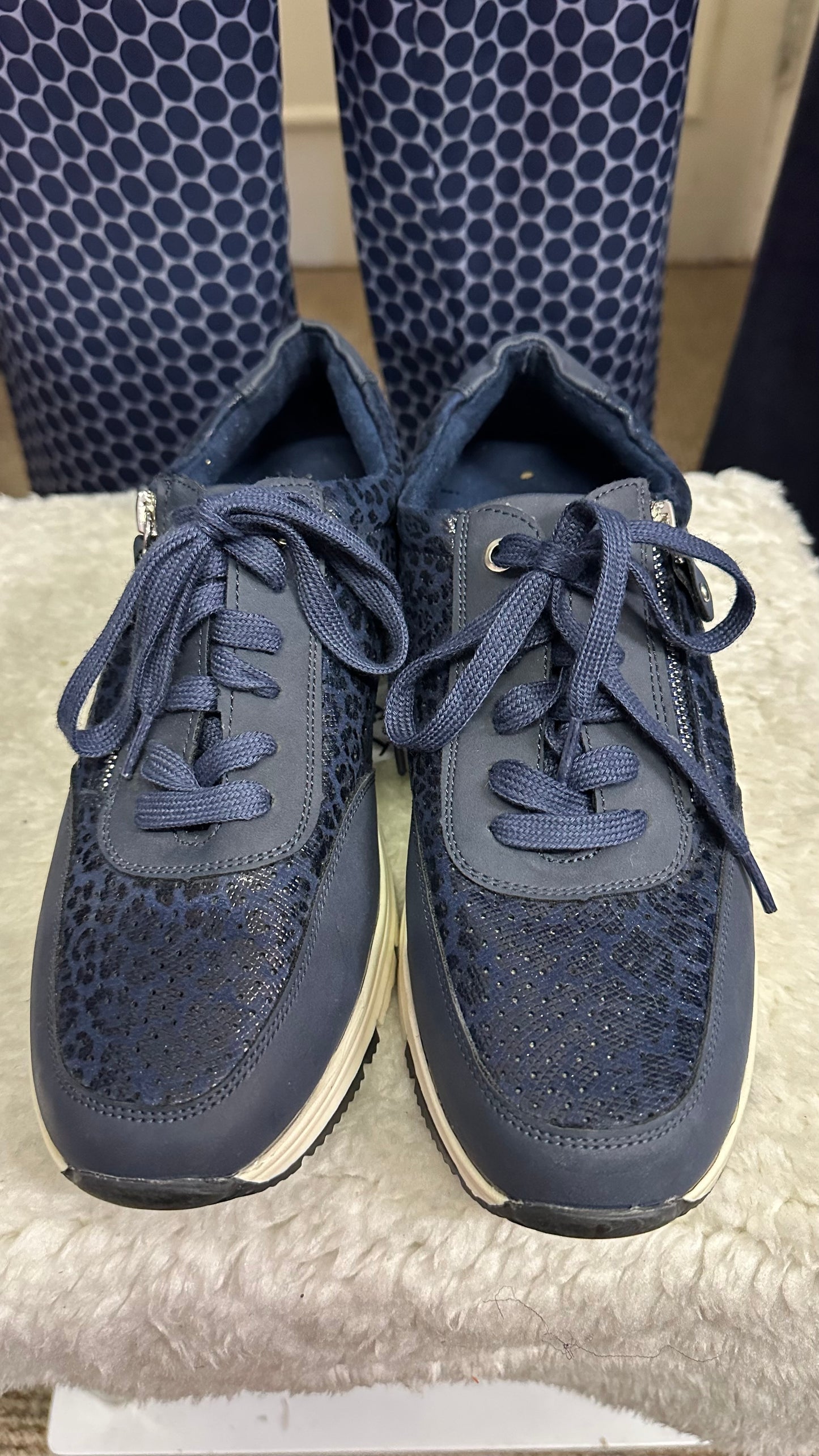 Pavers Navy Trainers Size 6.5 (EU 40)