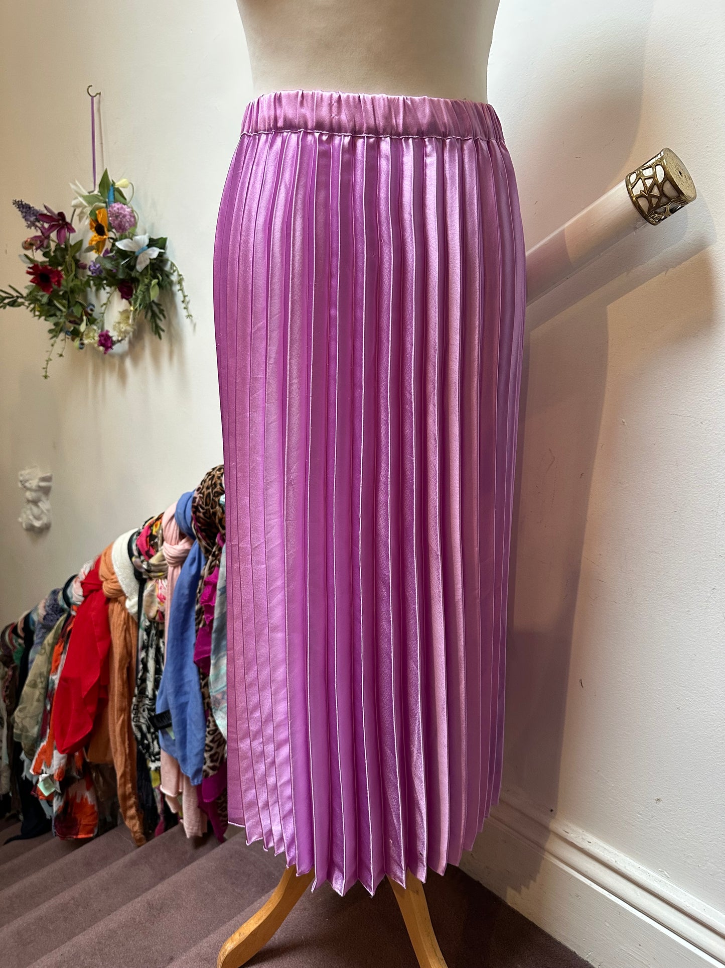 ASOS Pink Pleated Maxi Skirt Size XS