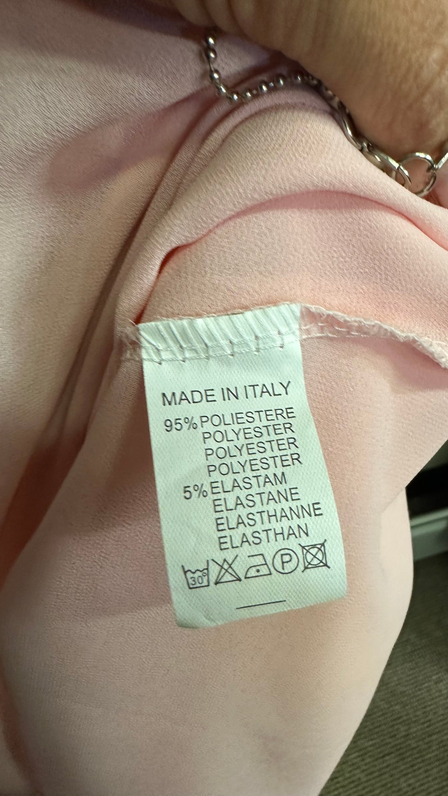 Made in Italy Pink Top With Detachable Necklace Detail Best Fit Size M