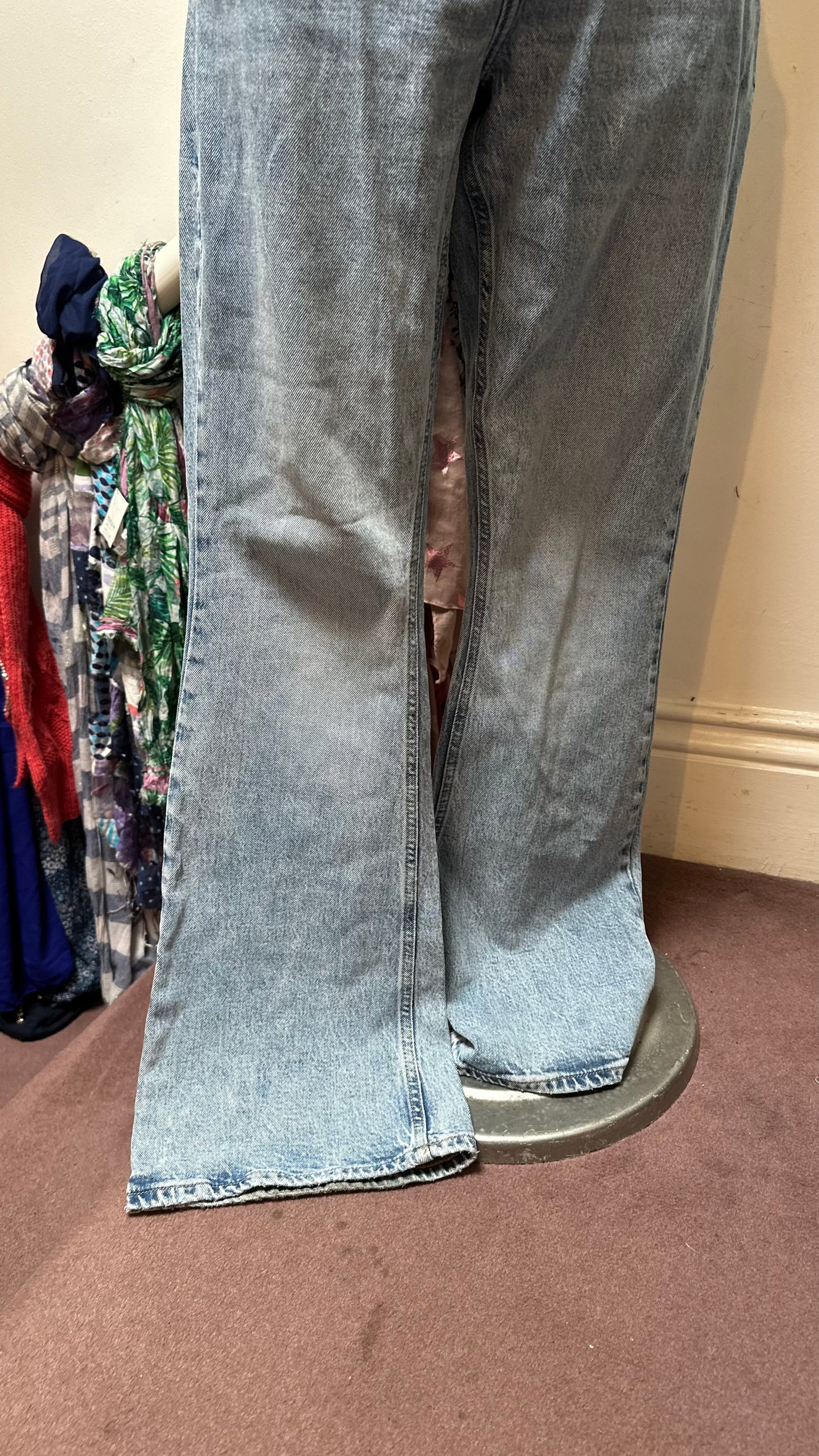 River Island Bootcut High Waist Distressed Denim Size 14 Jeans
