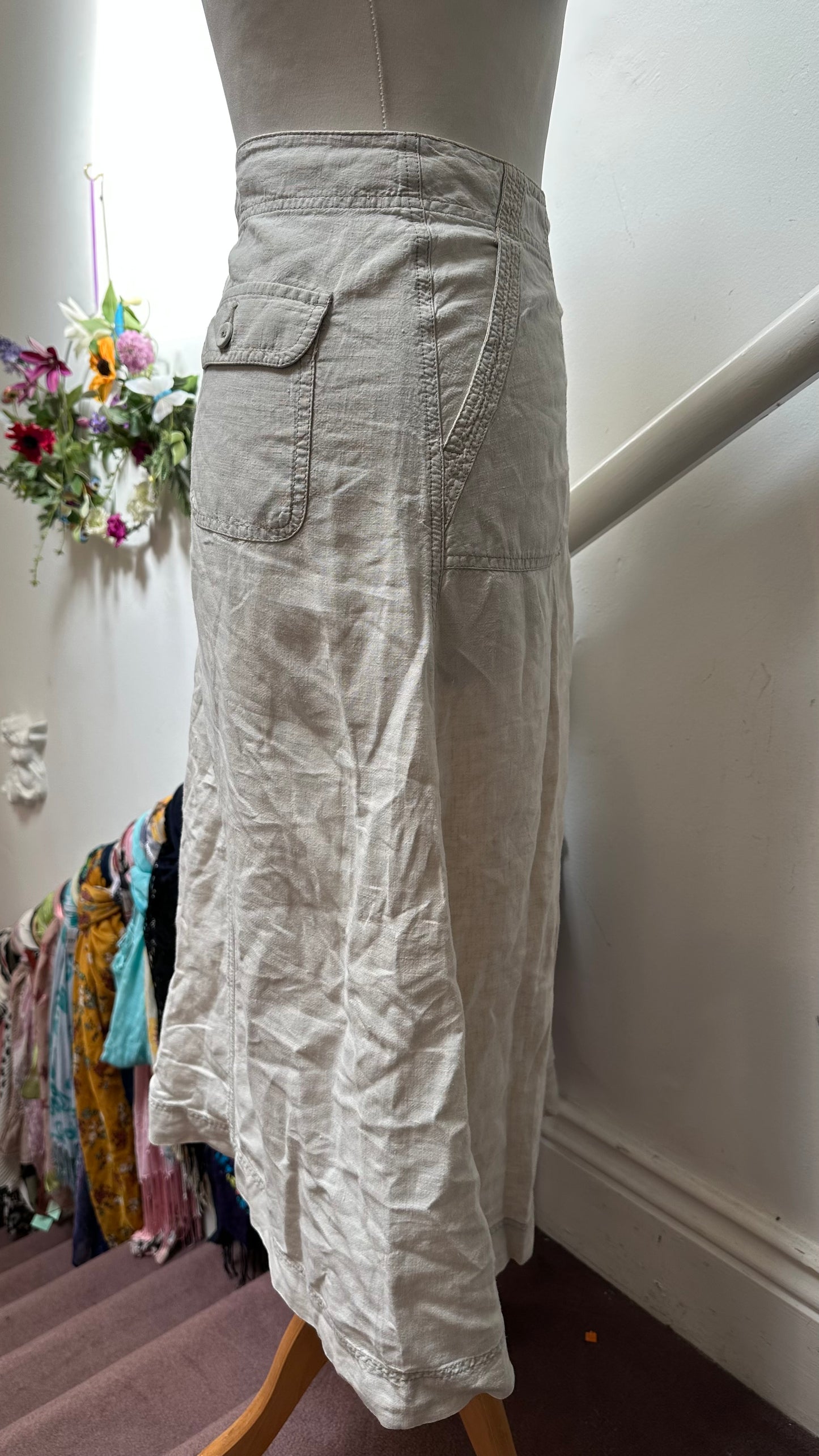 M&S 100% Linen Skirt Size 14