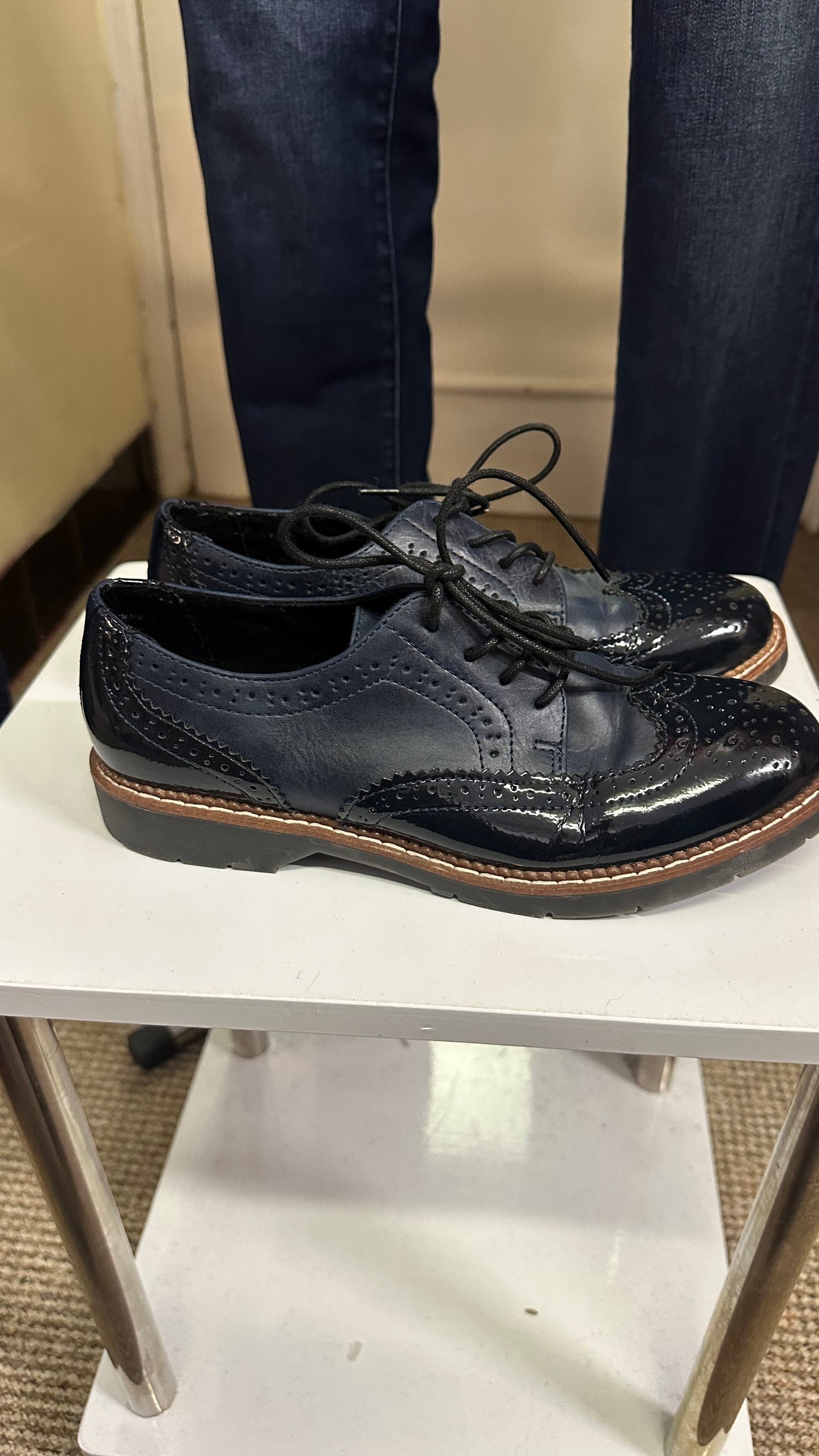 S. Oliver Navy Brogues Size 5