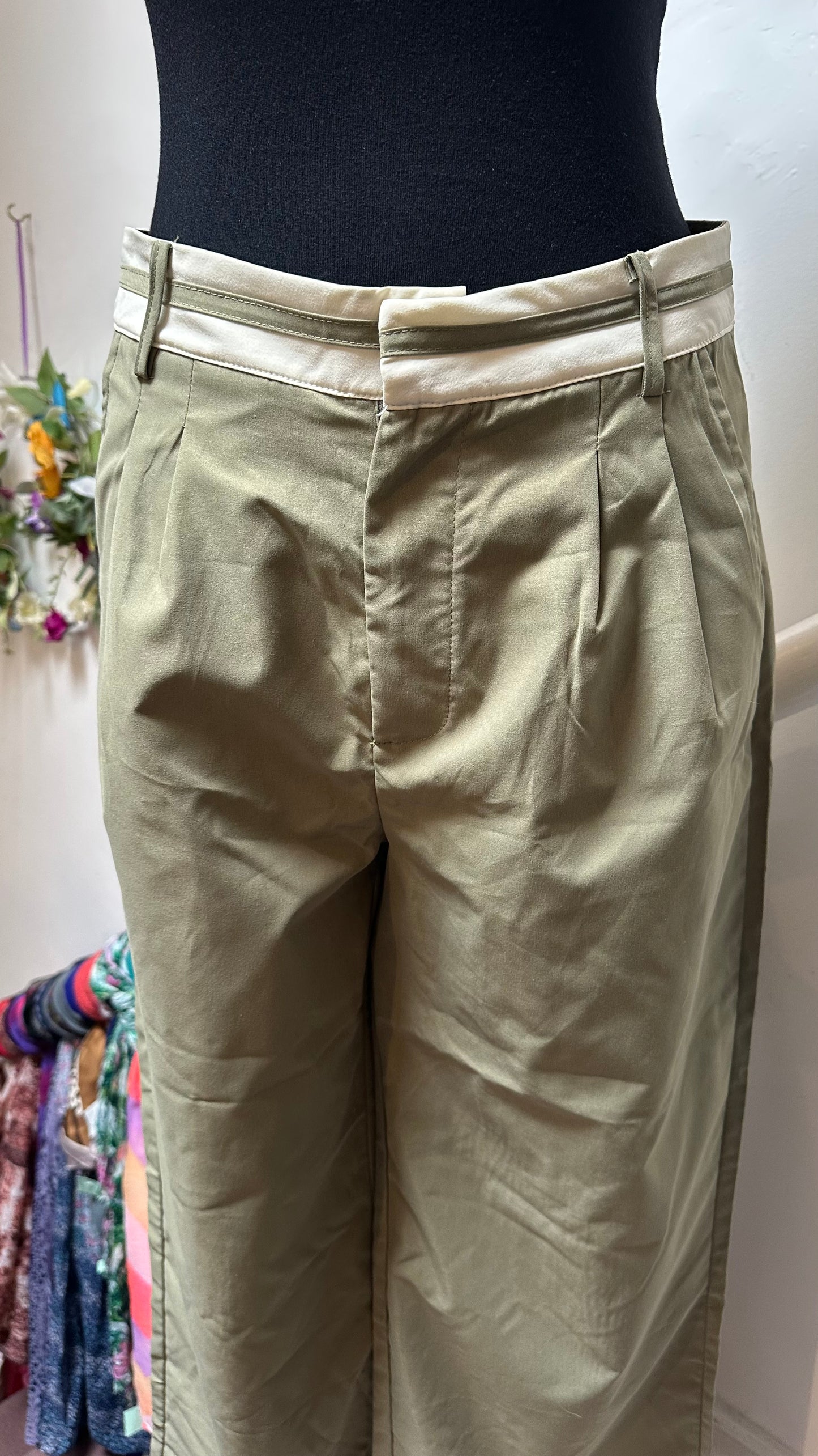 Green Wide Leg Trousers Best Fit Size 10