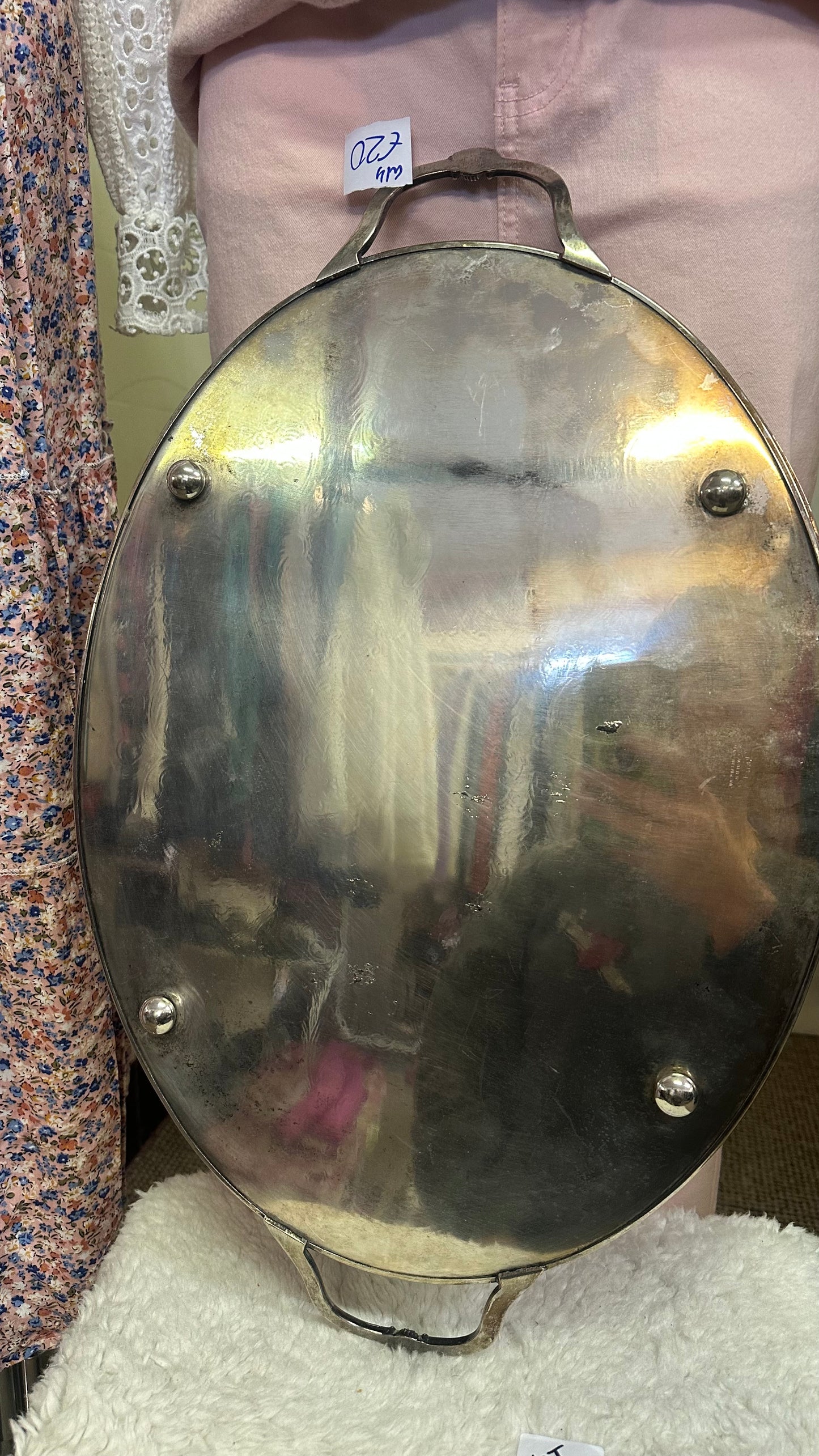 Vintage Large Oval Silver Plated Serving Tray