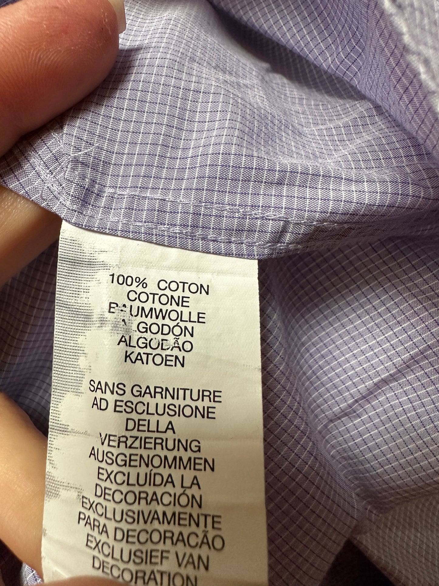Designer Calvin Klein Lavender 100% Cotton Shirt Best Fit Size L
