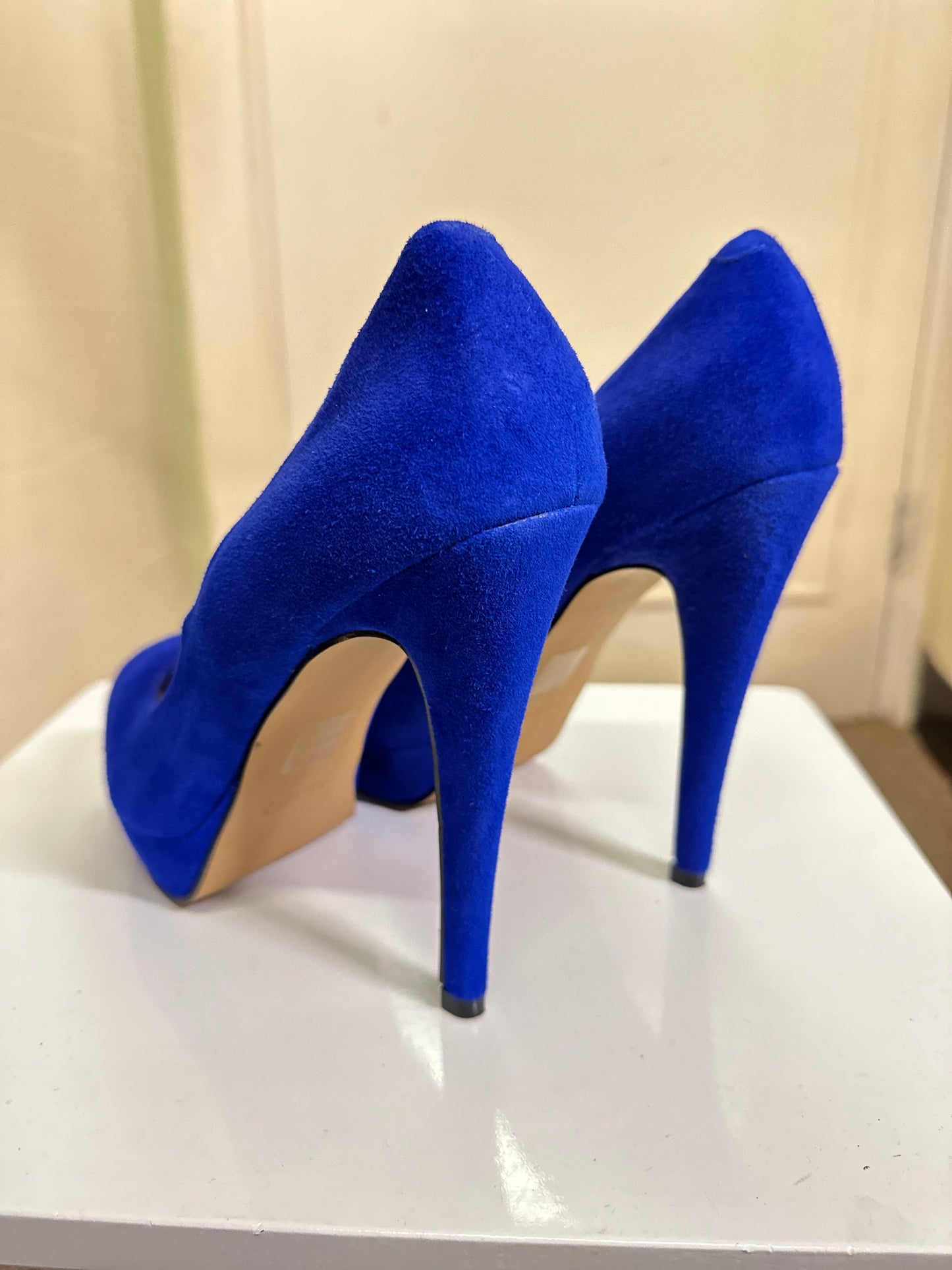 Aldo Royal Blue Platform Heels, Size 5