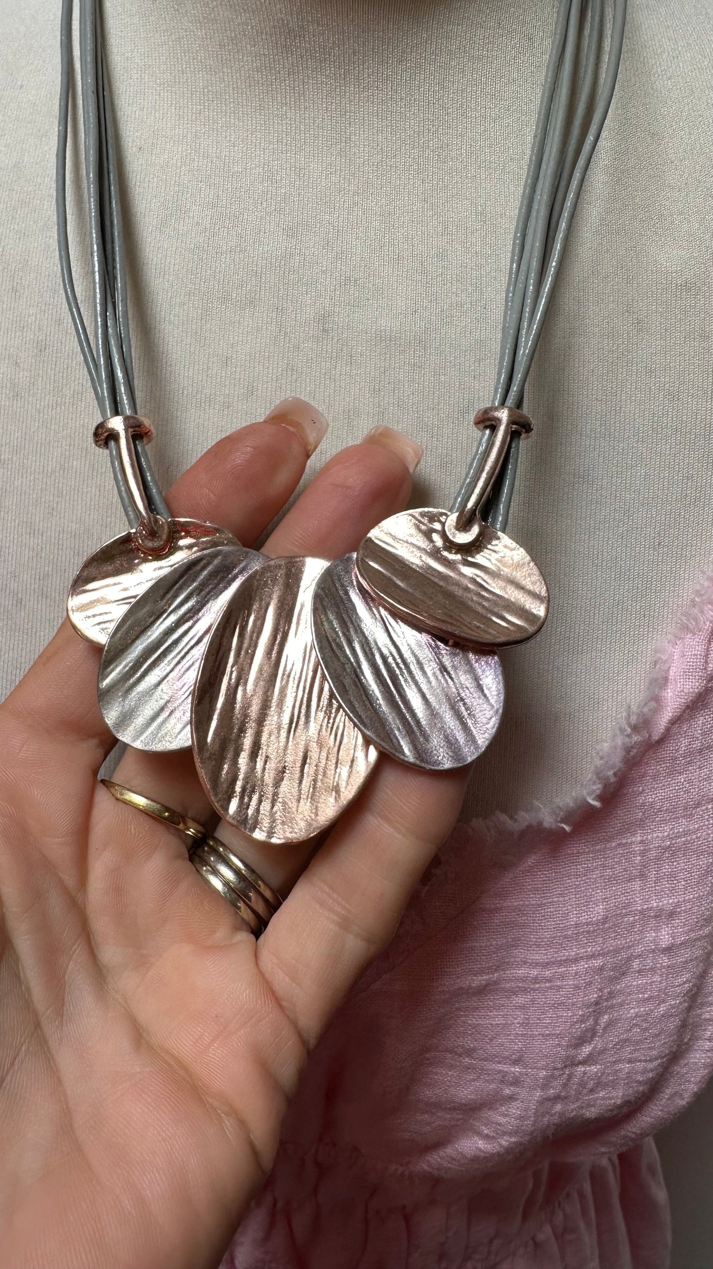 Metallic Petal Necklace