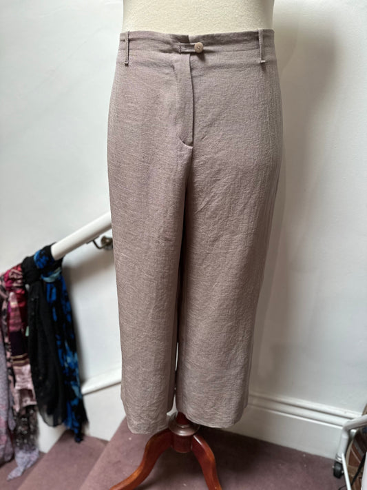 Personal Choice Beige Wide Leg Trousers, Size 22