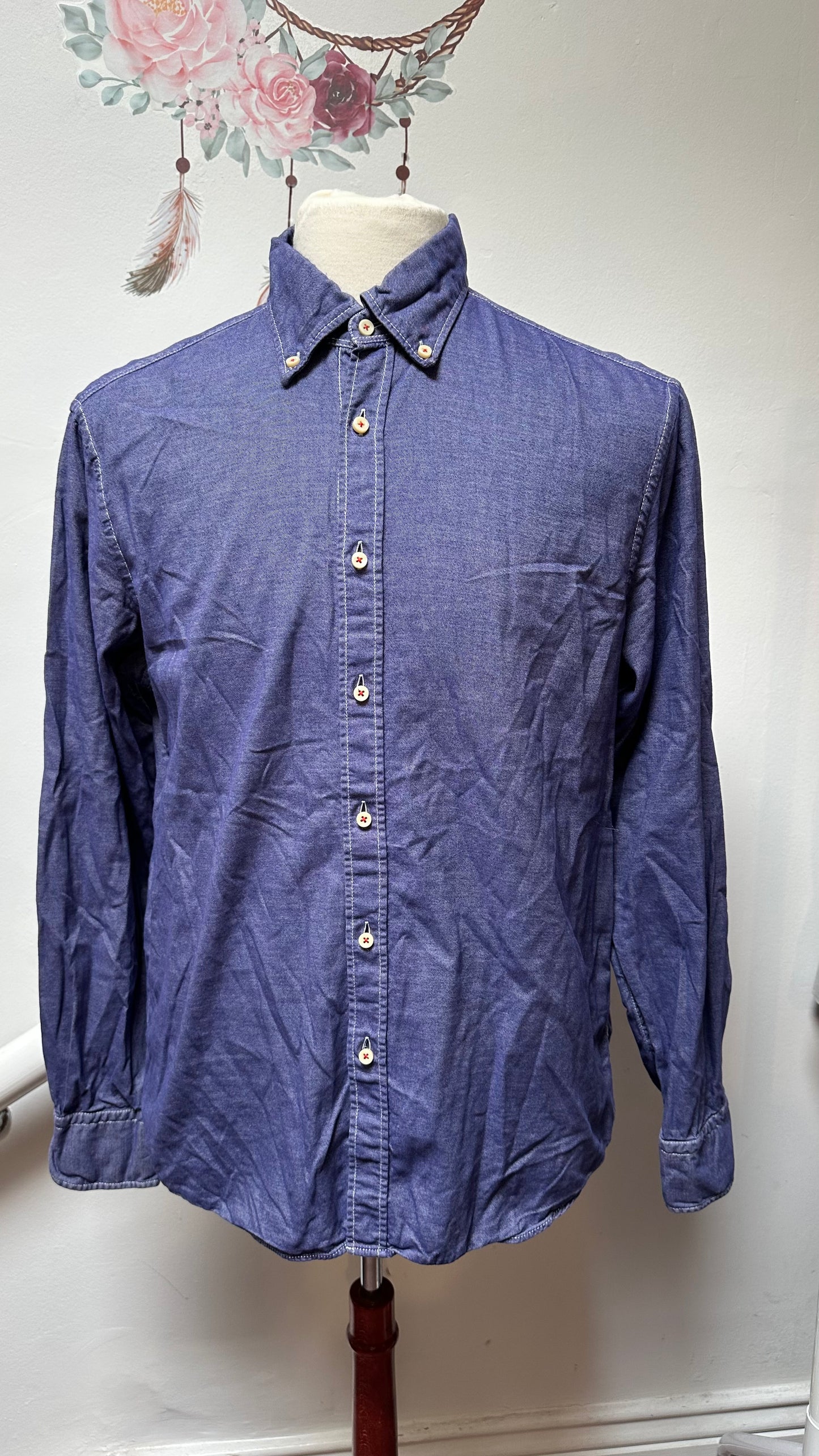 Designer Stentström Denim Shirt Size L 100% Cotton RRP €250!!!