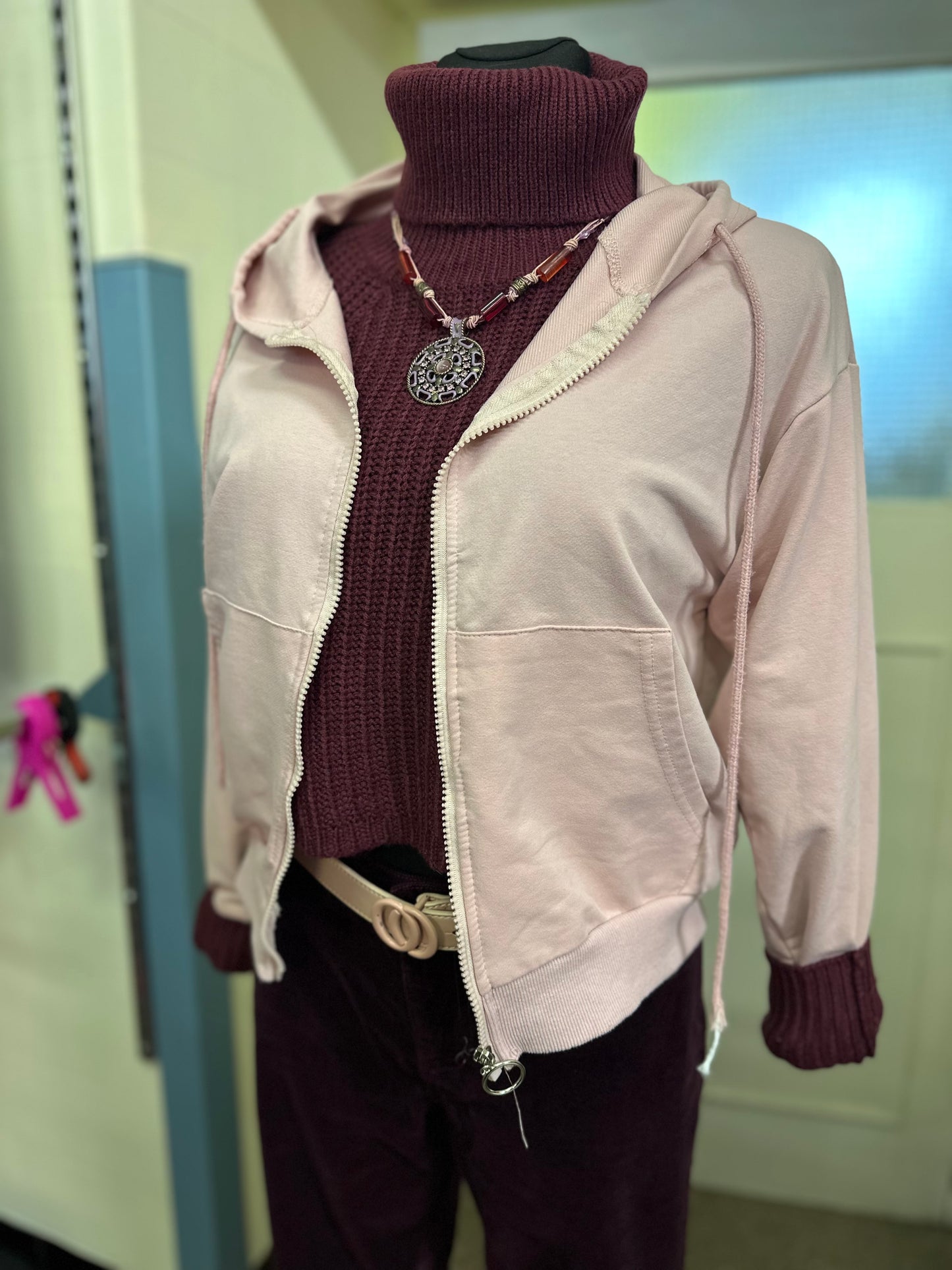 Cosmoda Pink Zip Up Size S/M