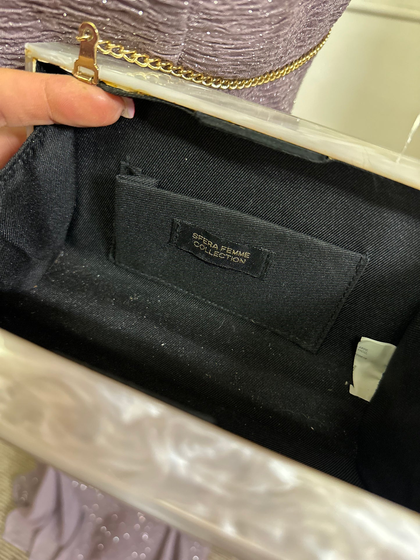 Sfera Pearlescent Acrylic Statement Clutch