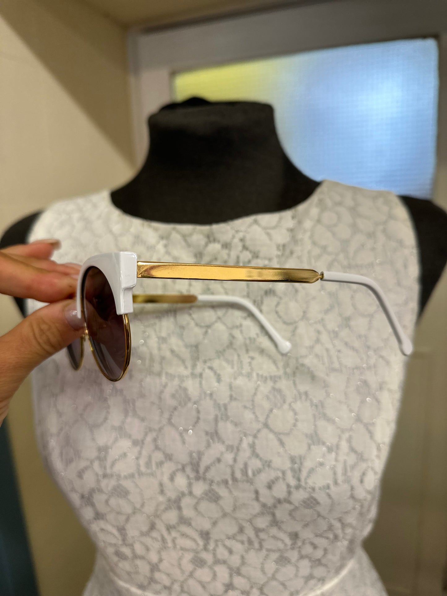 White Rim Sunglasses New