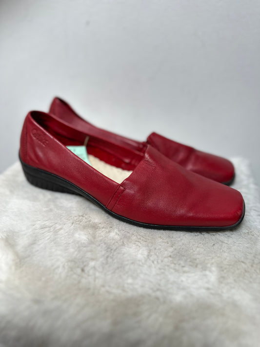 Caprice Super Soft Real Leather Red Flats, Size 5.5