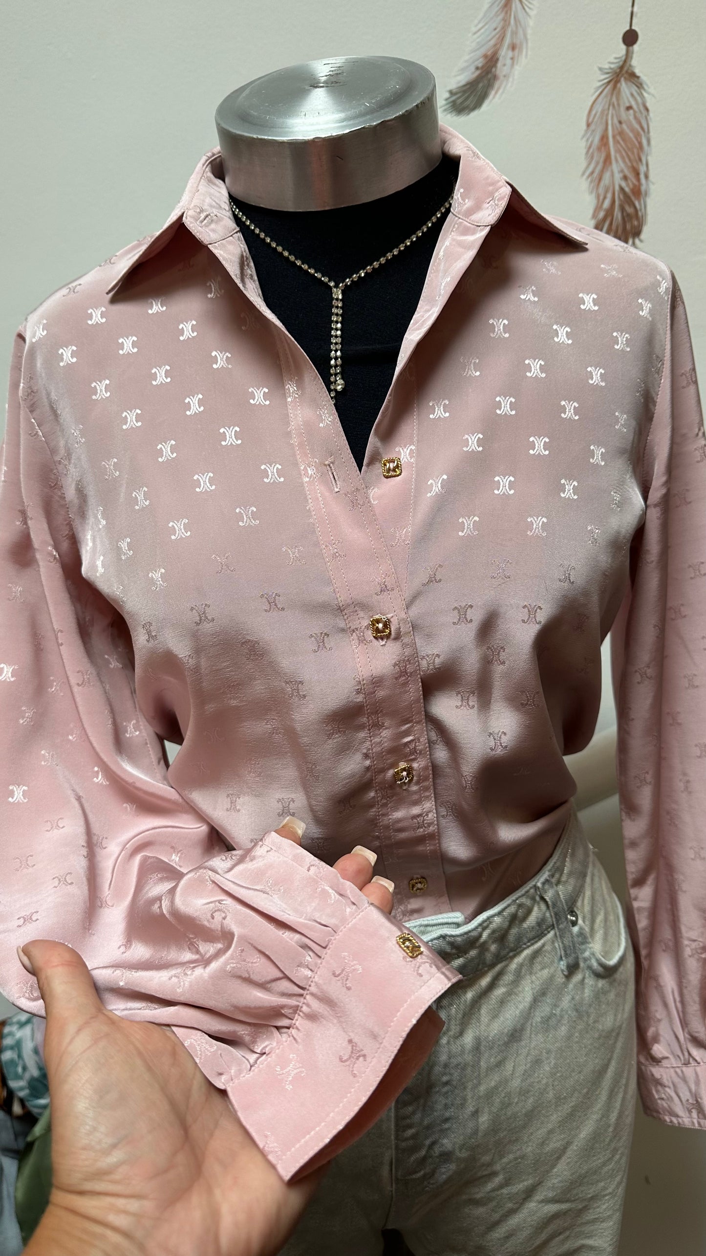 Blush a pink Vintage Blouse Size 10