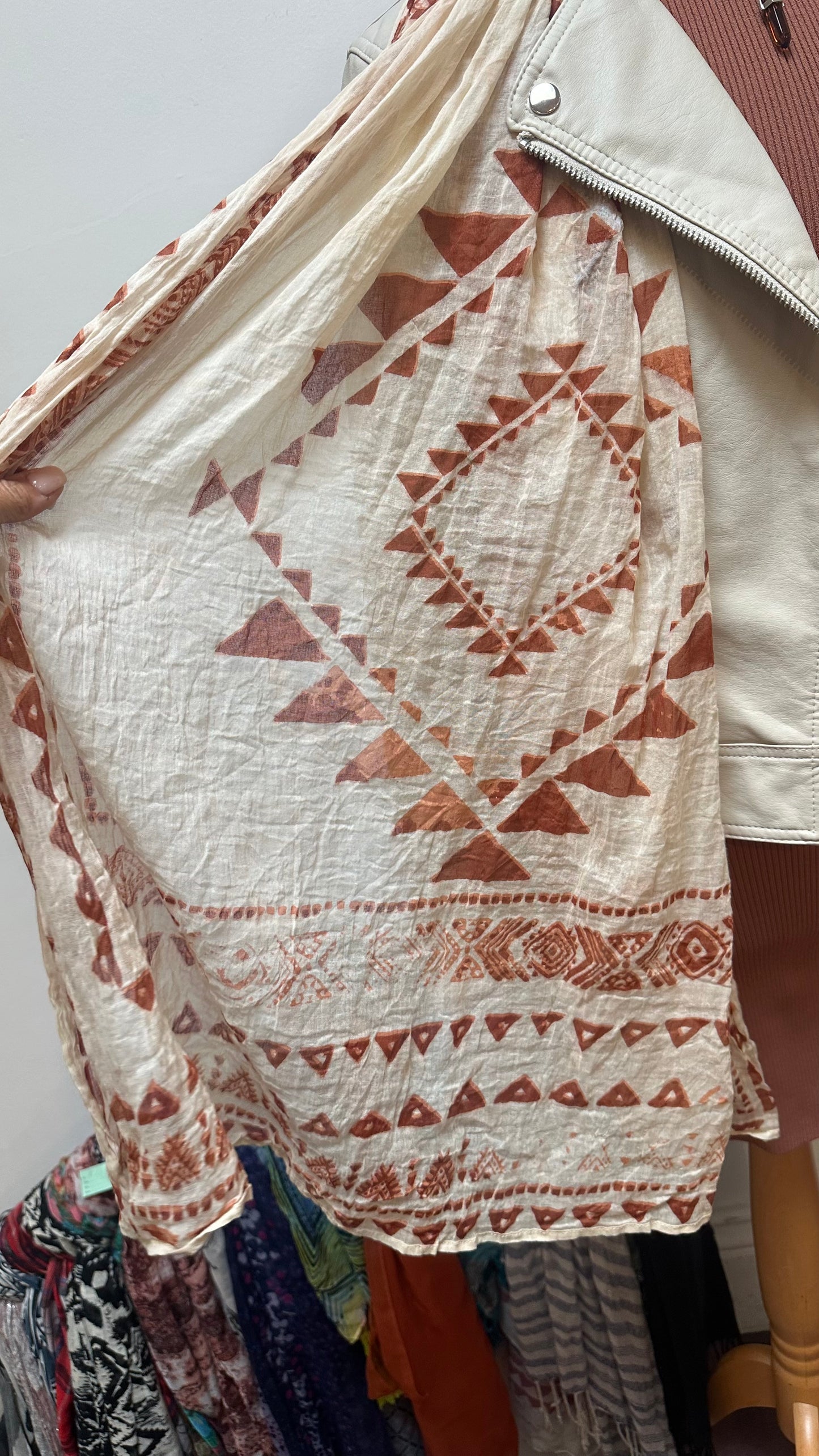 Diesel 100% Cotton Aztec Print Scarf