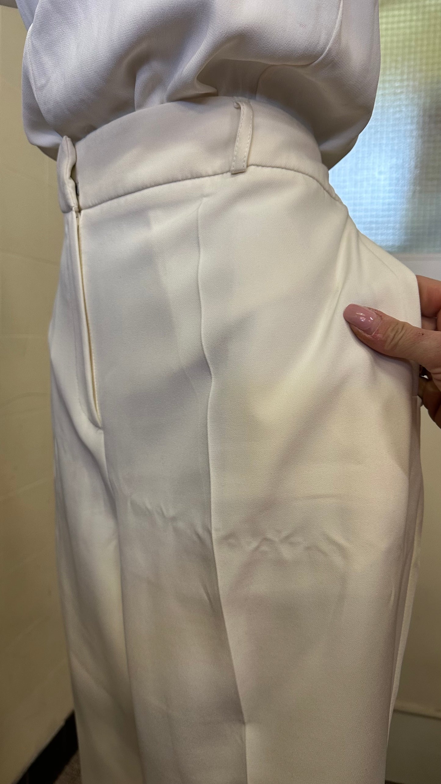 Savida Cream Cropped Trousers Size 16