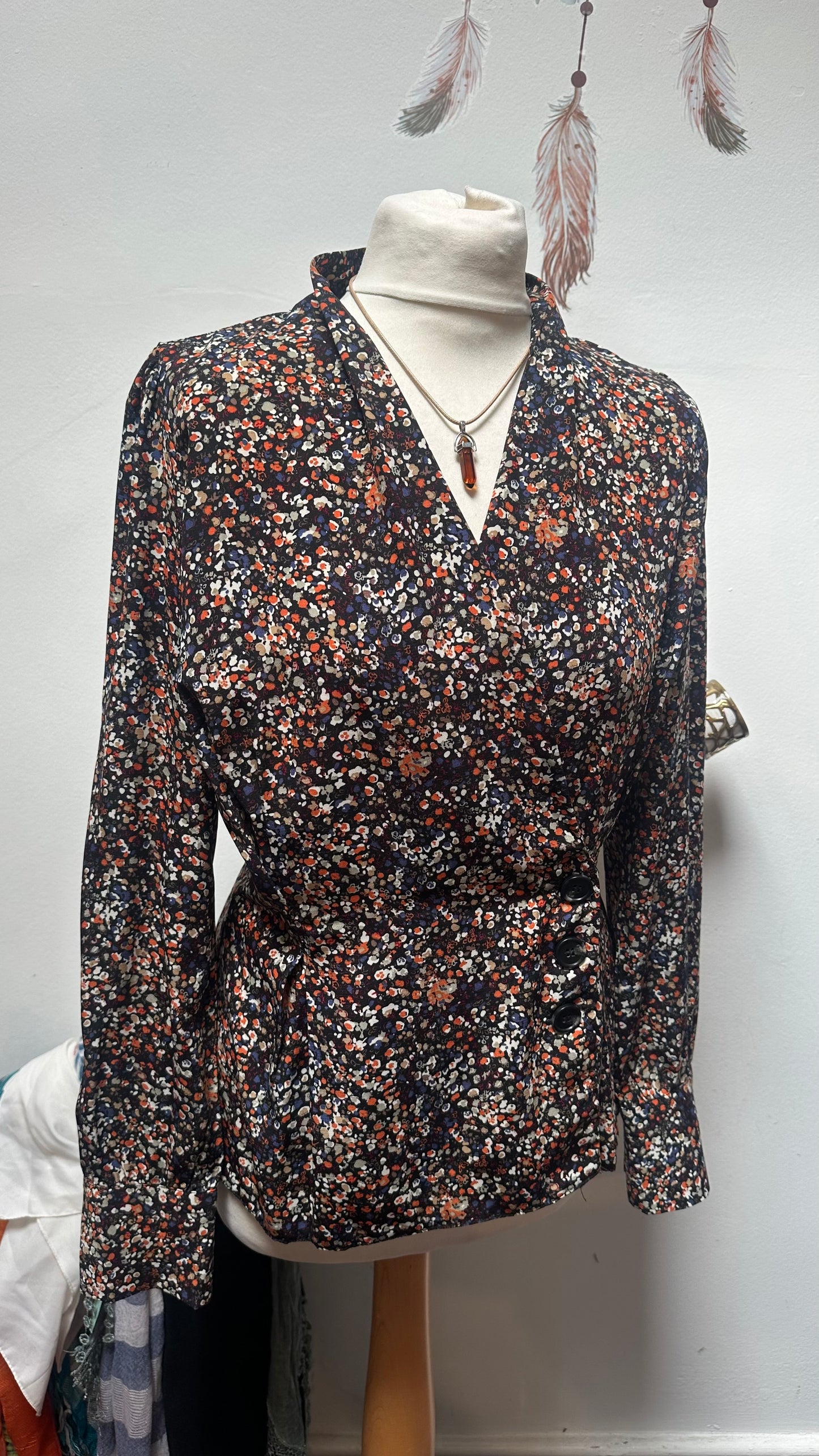 Yas Side Button Blouse Size S