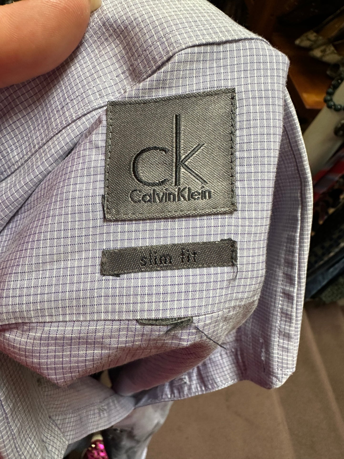 Designer Calvin Klein Lavender 100% Cotton Shirt Best Fit Size L
