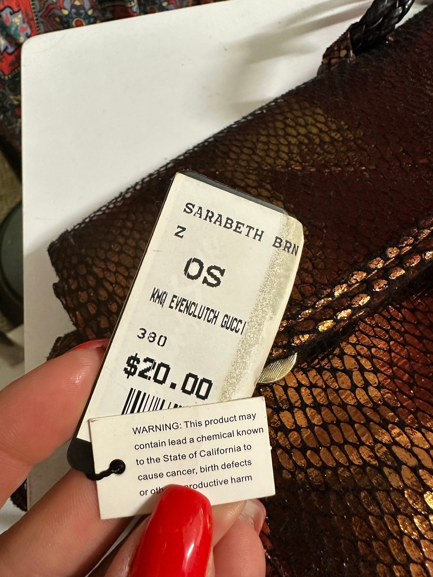 Bronze Clutch New with Tags