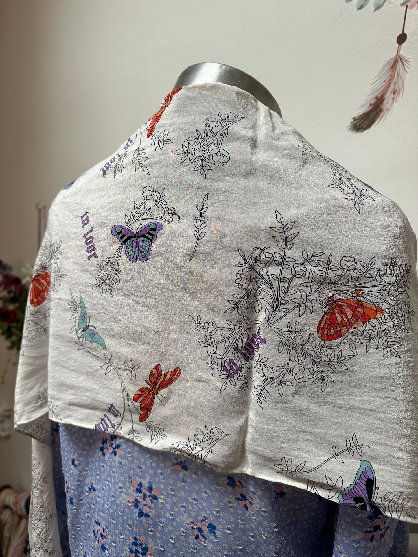 Designer Charlotte Sparte Silk In Love Scarf 155cm x 33cm RRP €165 approximately