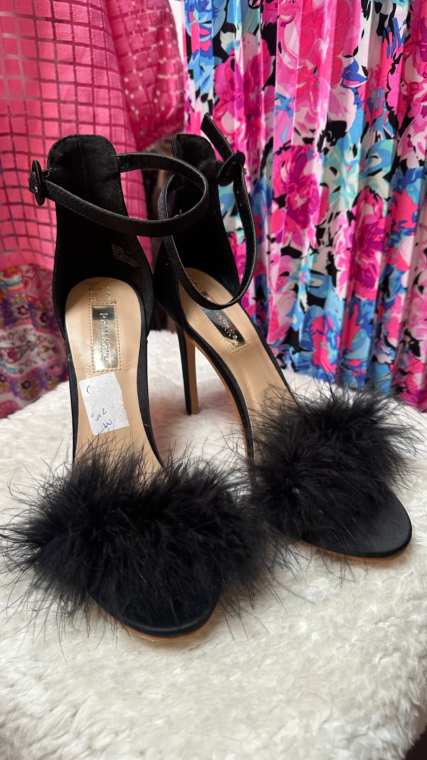 Primark Feather Boa Heels Size 6