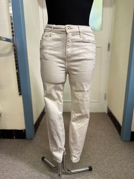 River Island Cream High Rise Skinny Jeans, Size 8