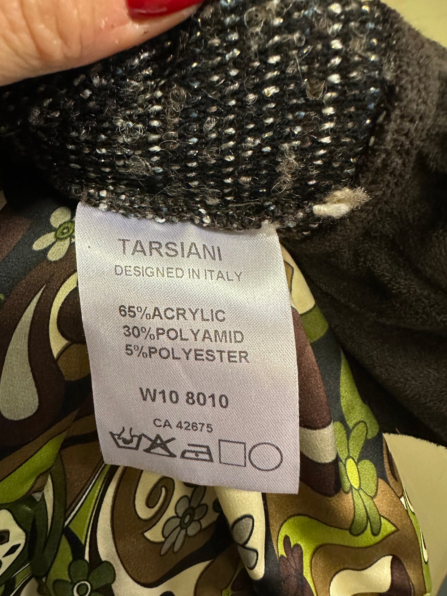 Designer Tarsiani Made in Italy Unique Cardigan, Size 12 small fitting