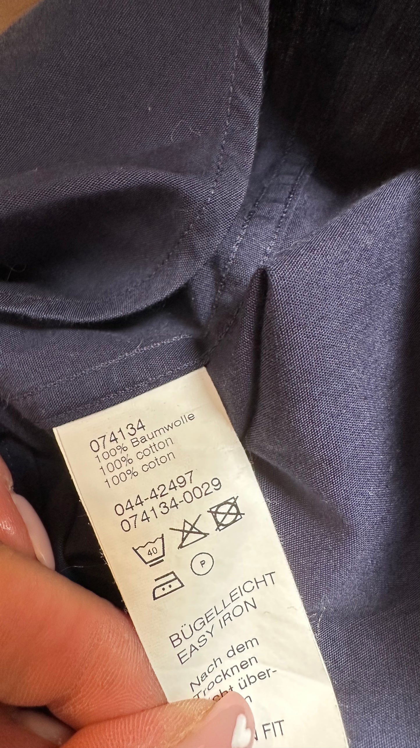 Tommy Hilfiger Navy Fitted Shirt Size M