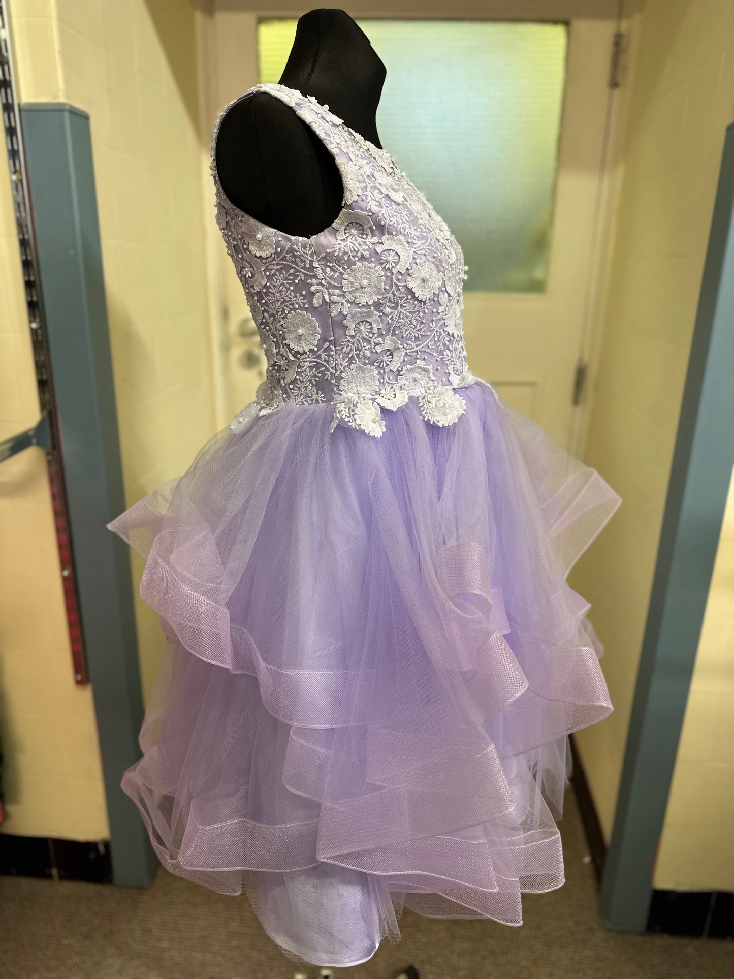 Blingaliscious Stunning Lavender Confirmation Dress Age 12 (fits ladies Size 6/8)