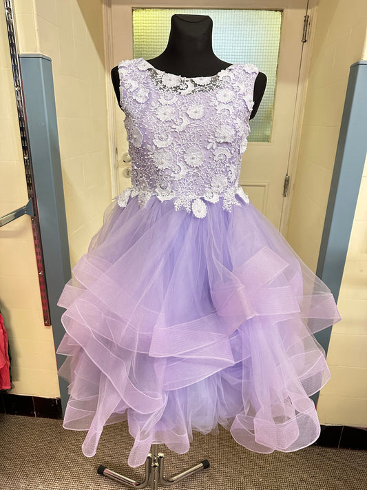 Blingaliscious Stunning Lavender Confirmation Dress Age 12 (fits ladies Size 6/8)