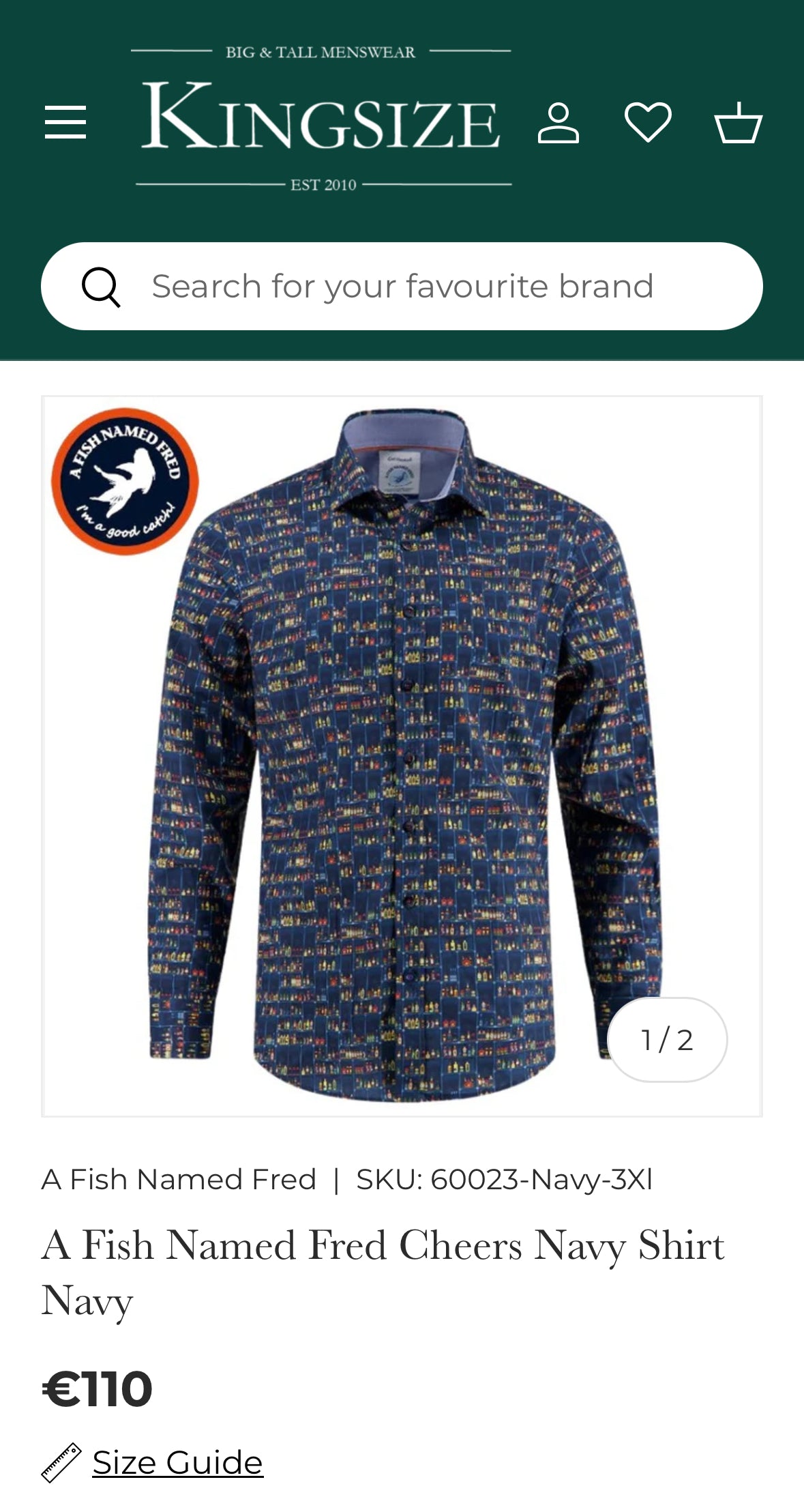 Designer A Fish Named Fred Musical Shirt Size XXL RRP €110