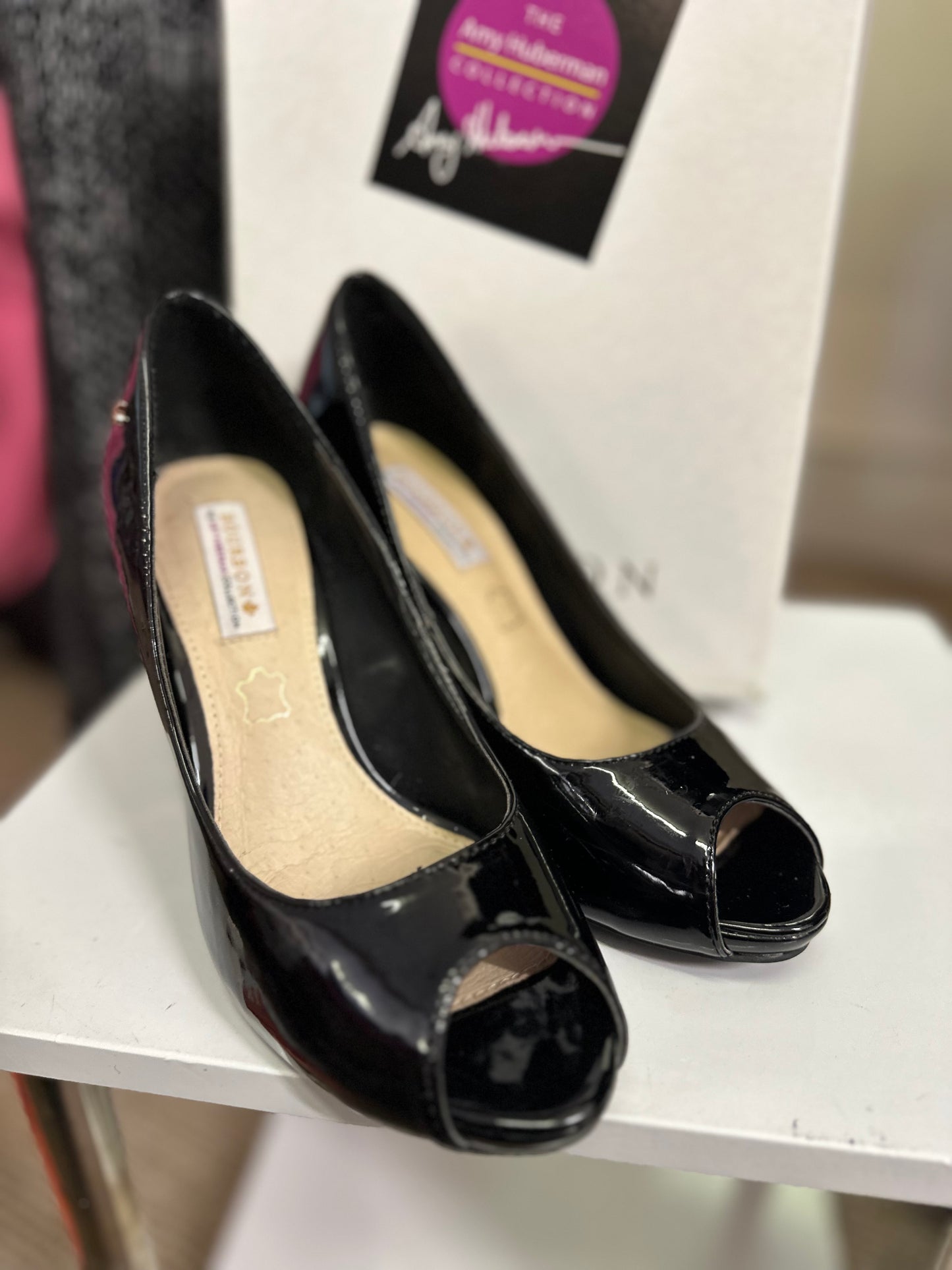 Bourbon by Amy Huberman Patent Peep Toes As New Size 4