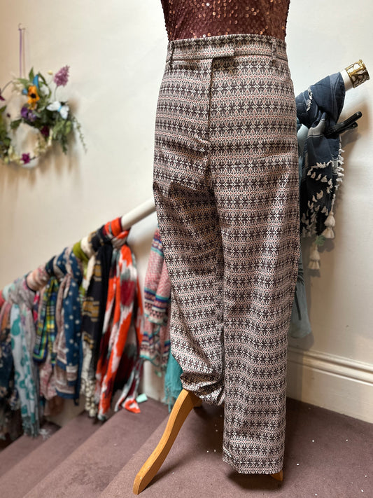 Dunnes Stretchy Print Trousers Size 18