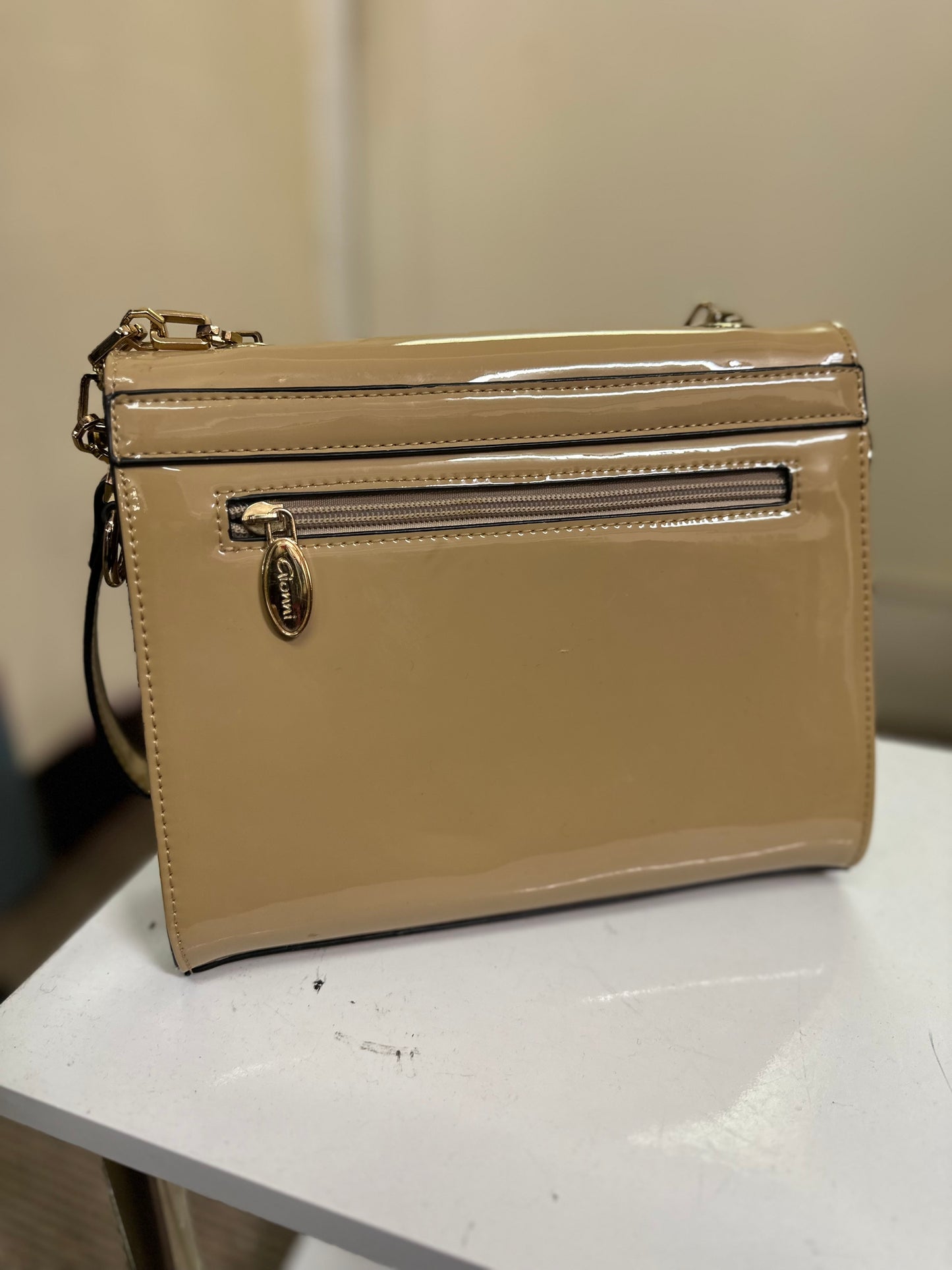 Gionni Patent Nude Bag