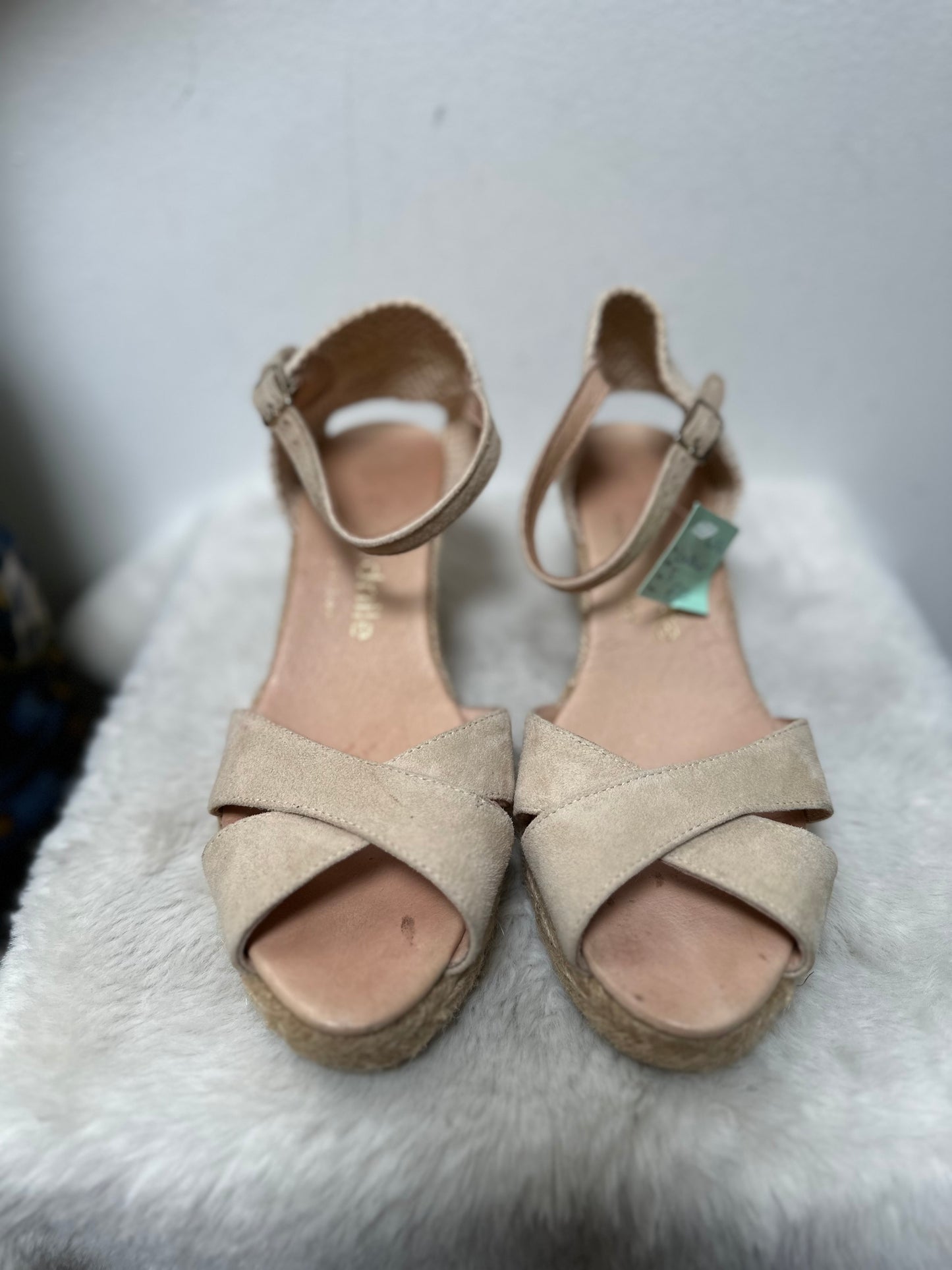 Espadrille Leather Sandals, Size 5