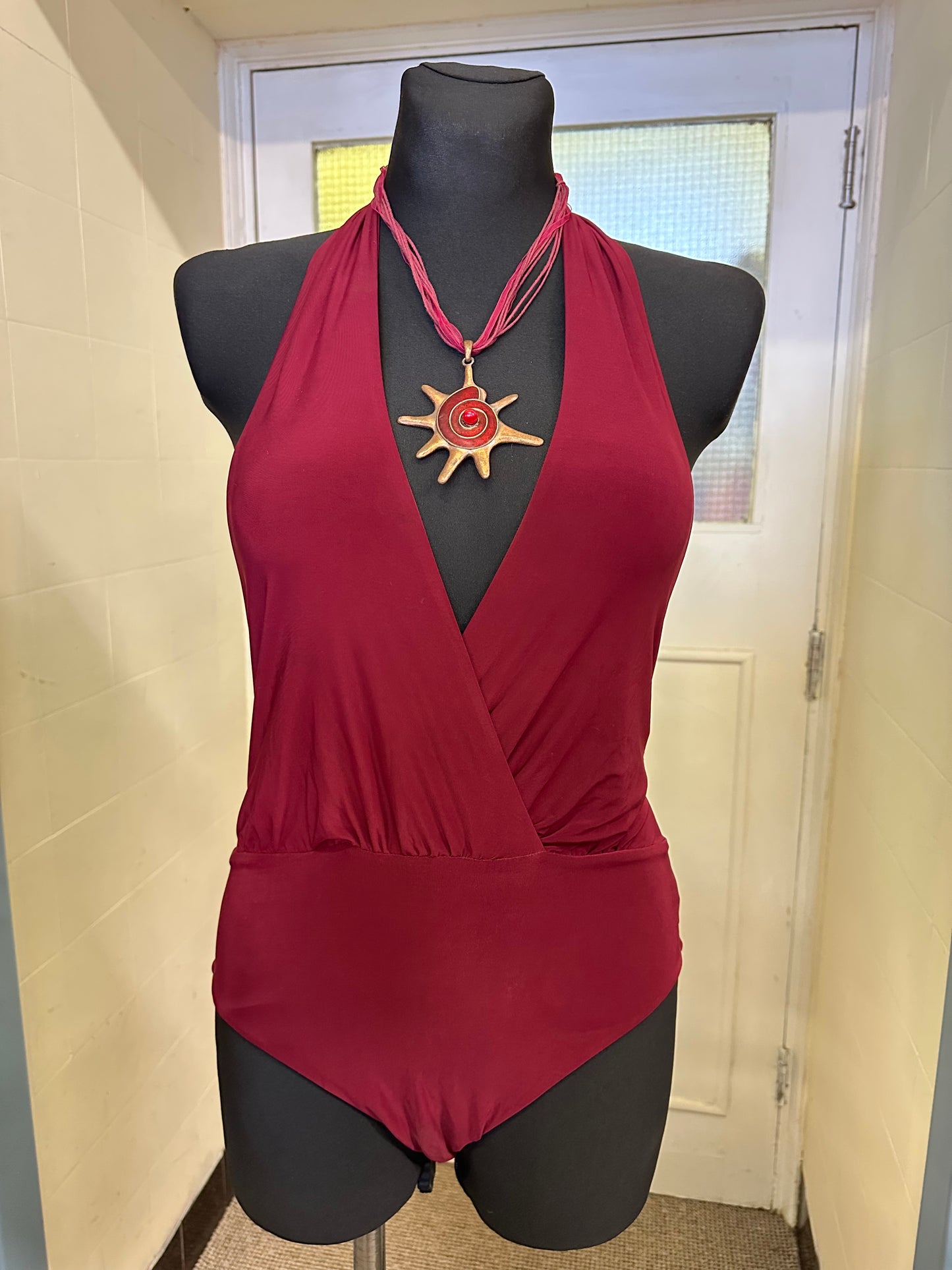 Godiva Burgundy Bodysuit Size S