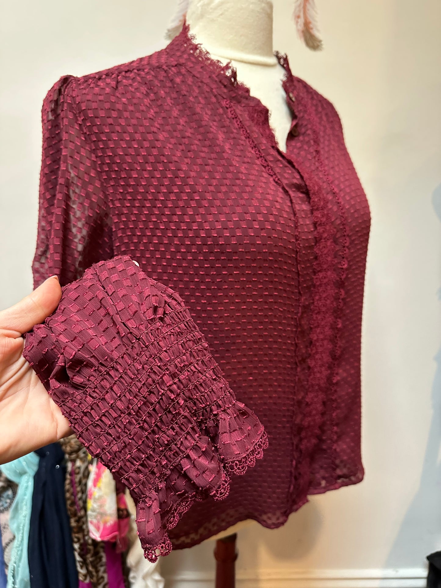 Gallery Burgundy Blouse Size 22