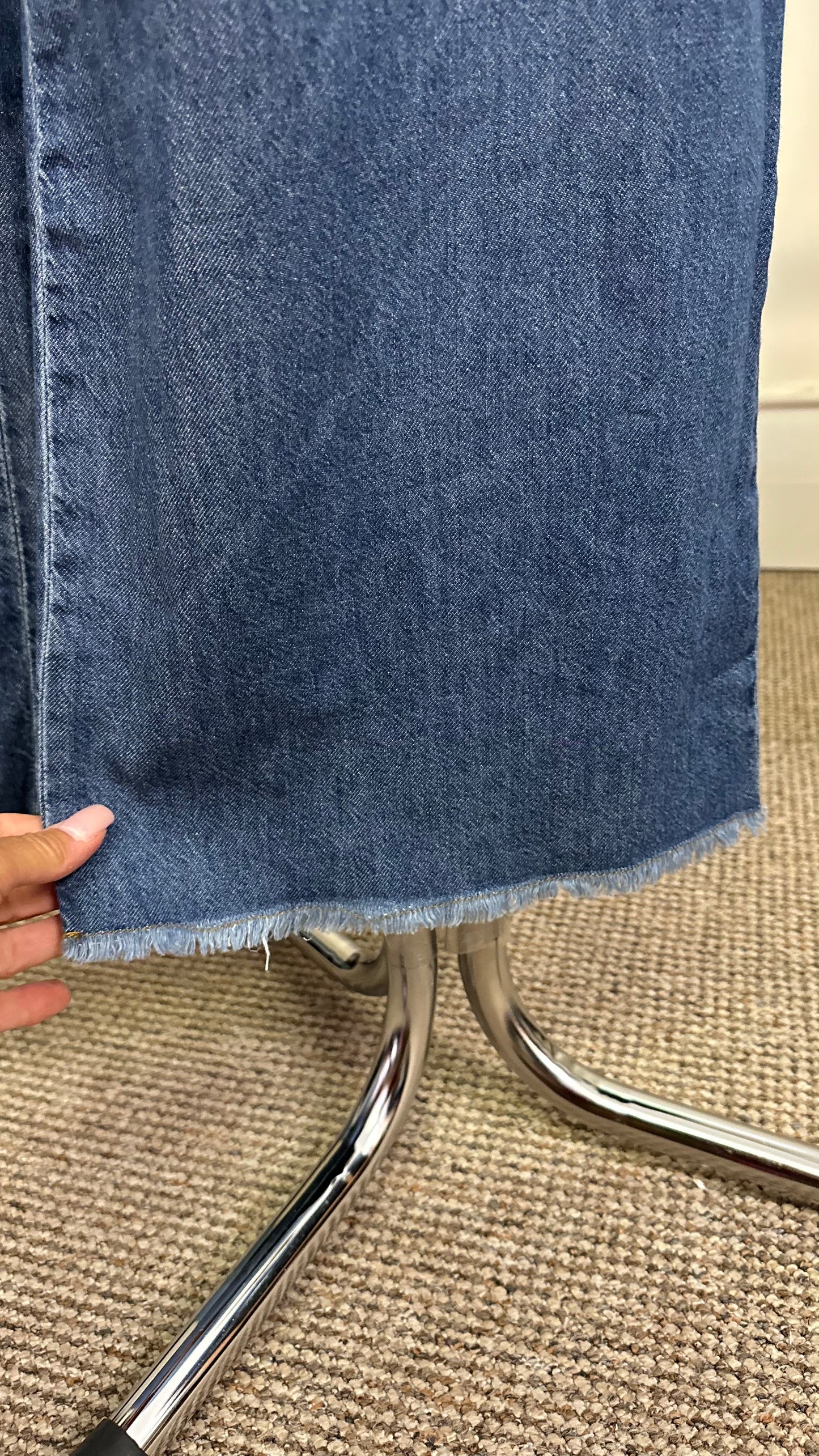 Dunnes Wide Leg Chino Style Denim Trousers Size 16