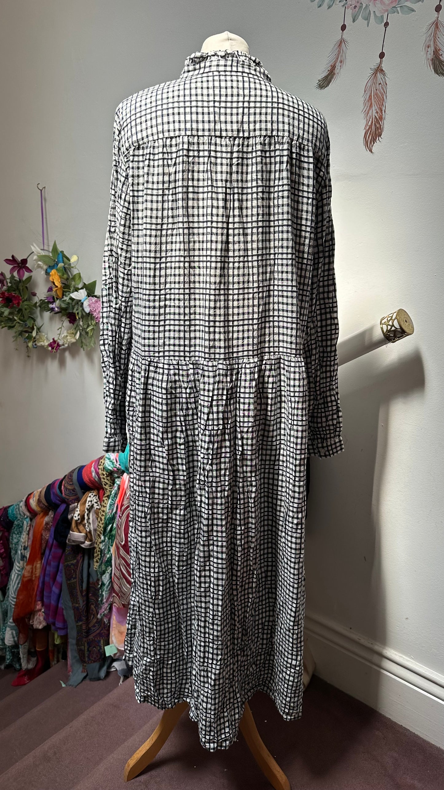 Great Plains Fully Lined Gingham Maxi Size 16