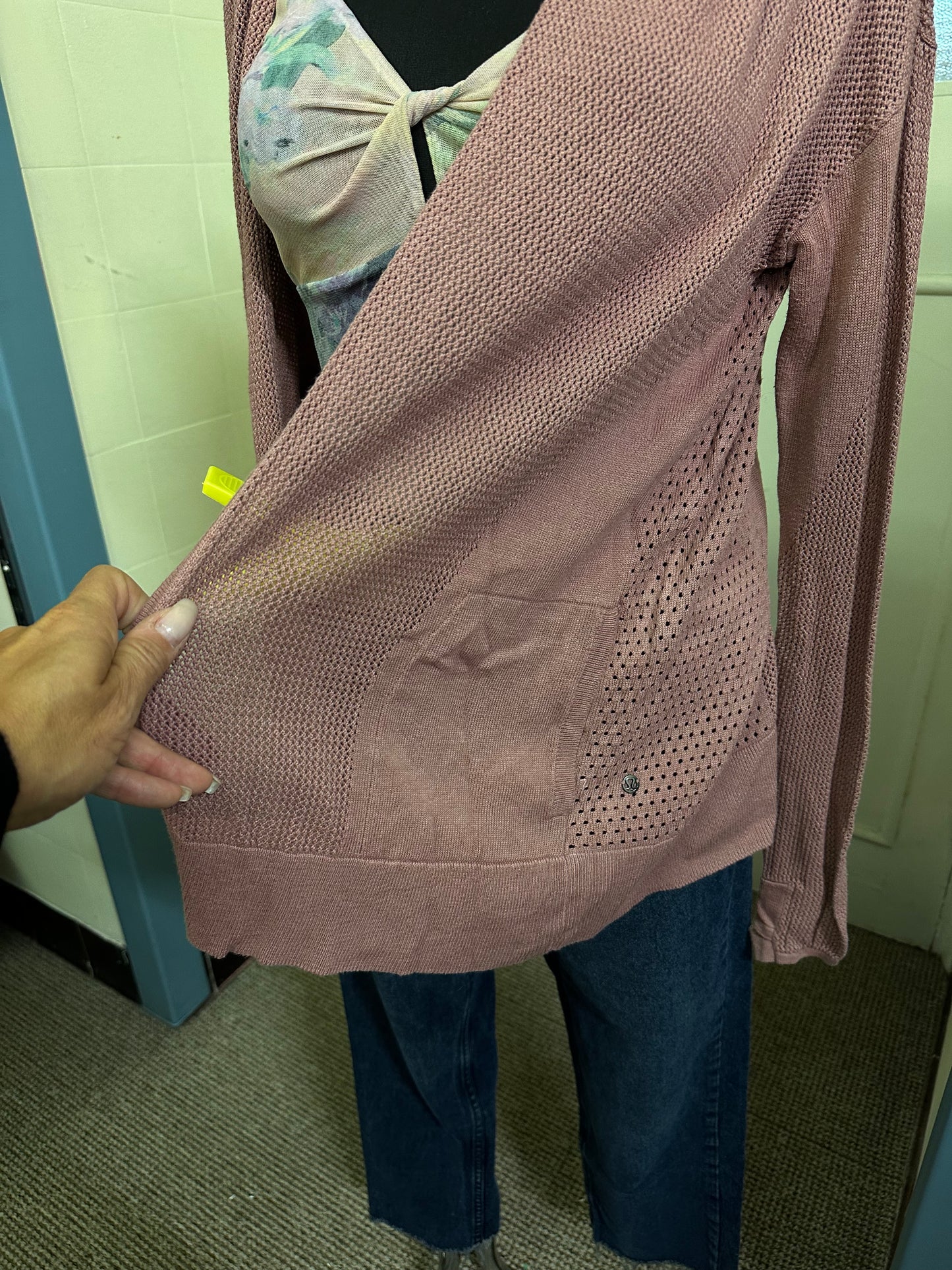 Lululemon Blush Pink Open Back Hooded Cardigan Size S