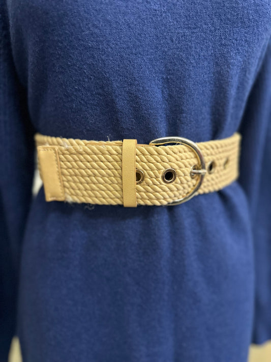 Stretchy Beige Belt Best Fit Size S