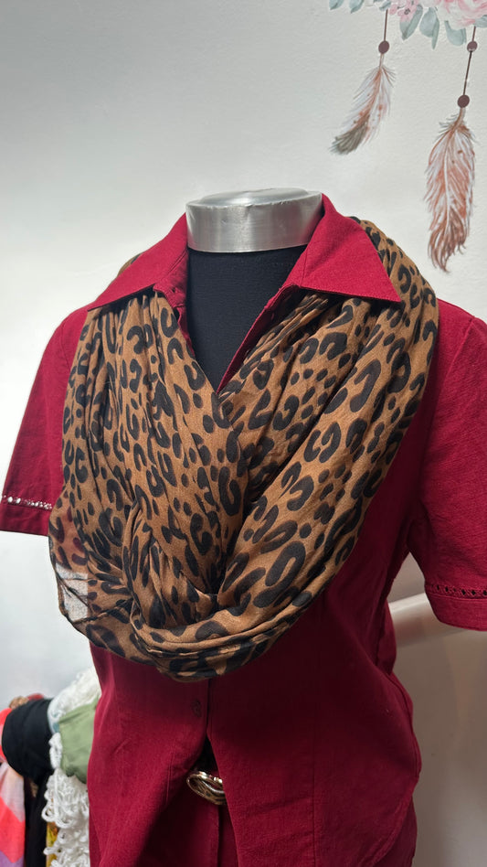 Large Leopard Print Scarf