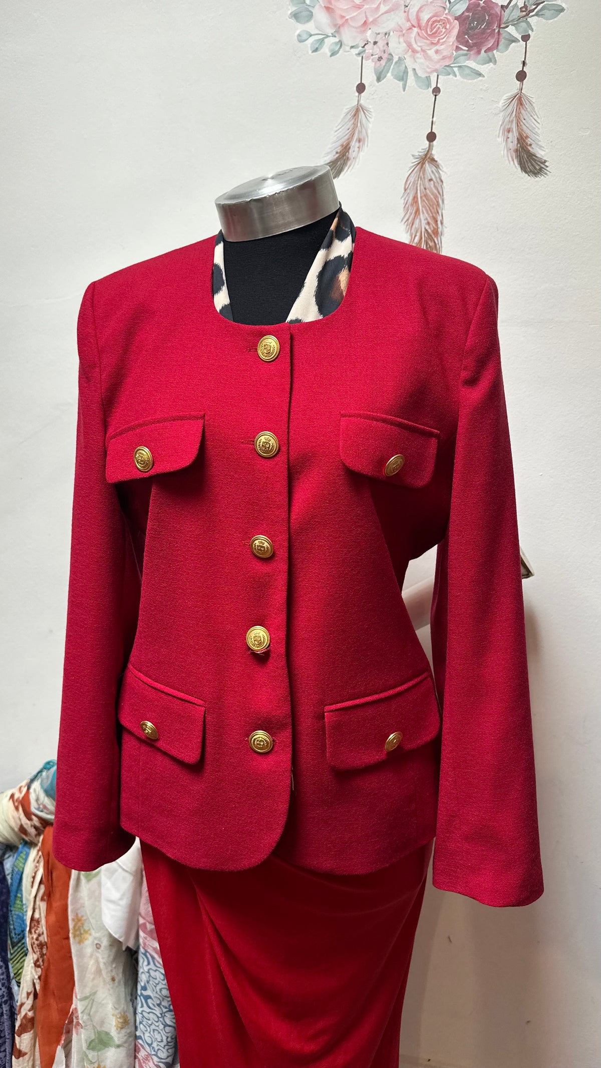 Stunning 100% Wool Red Jacket Size 10